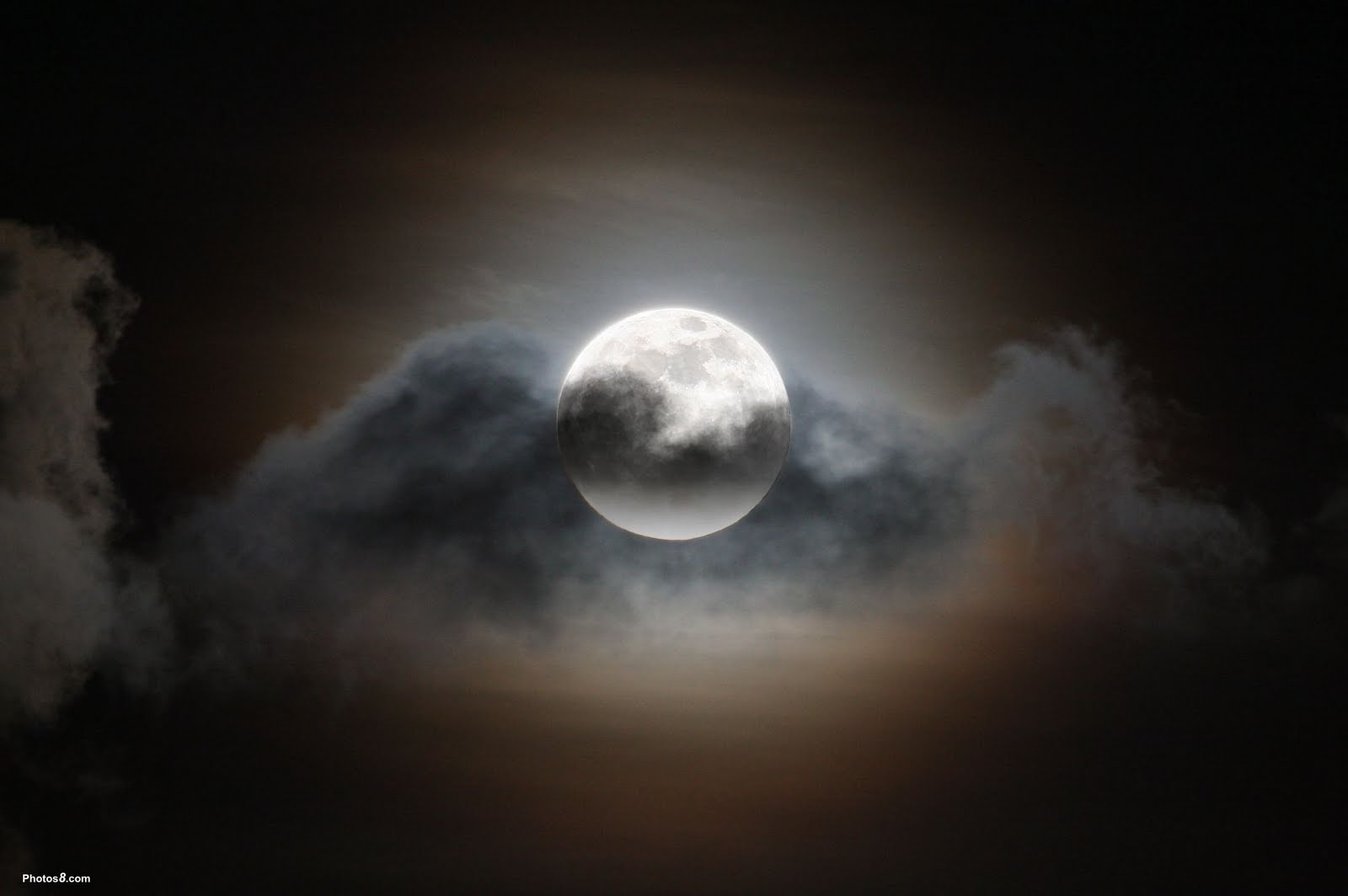 Foggy Night Moon Wallpapers