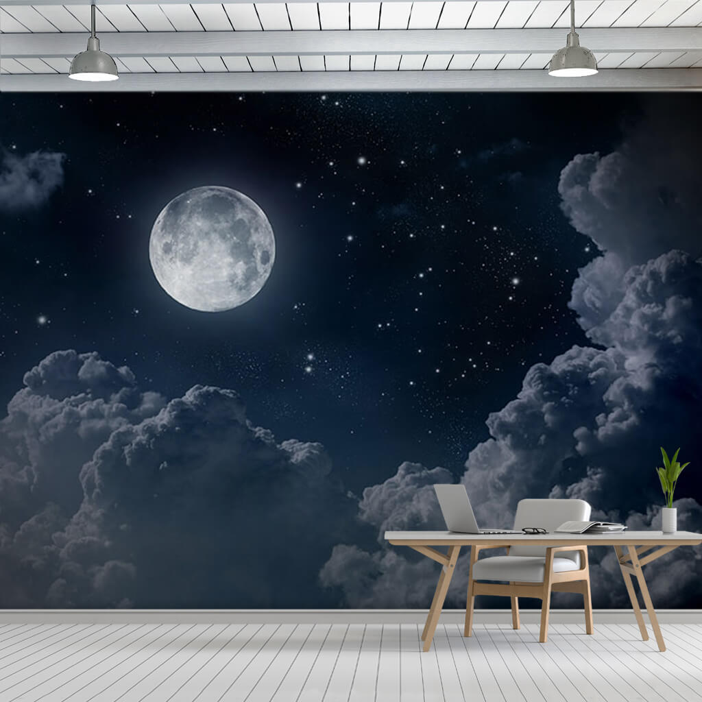 Foggy Night Moon Wallpapers