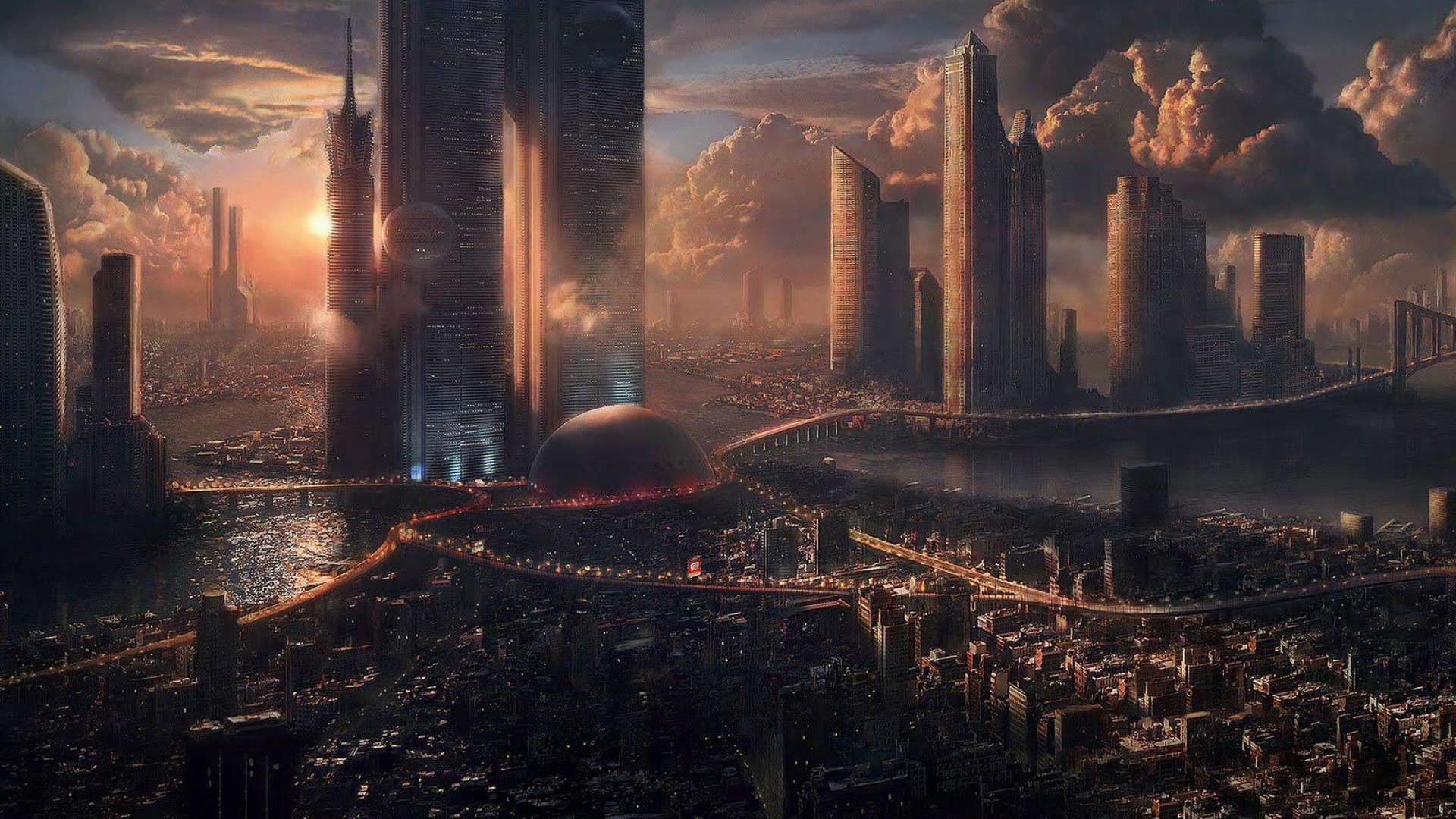 Futuristic City 4K Fantasy Art Wallpapers