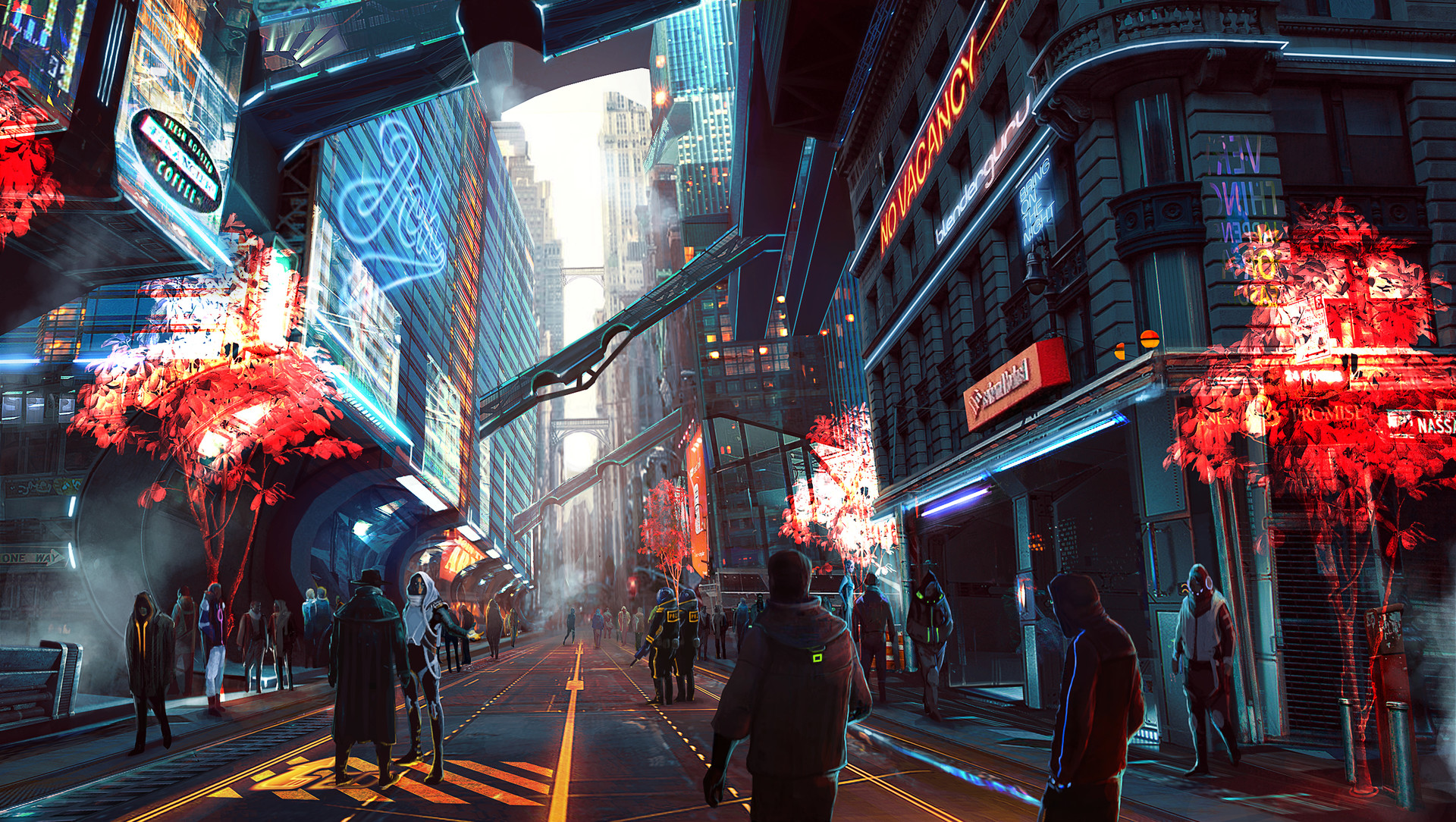 Futuristic City 4K Fantasy Art Wallpapers