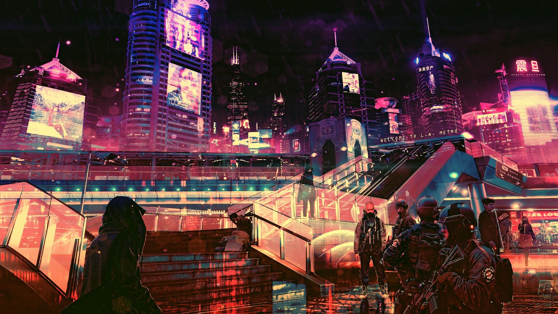 Futuristic Cyberpunk Team Wallpapers