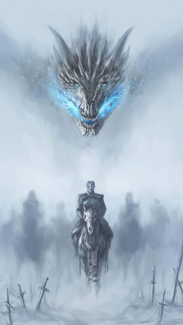 Game Of Thrones 7 White Walker And Ice Dragon Art Wallpapers