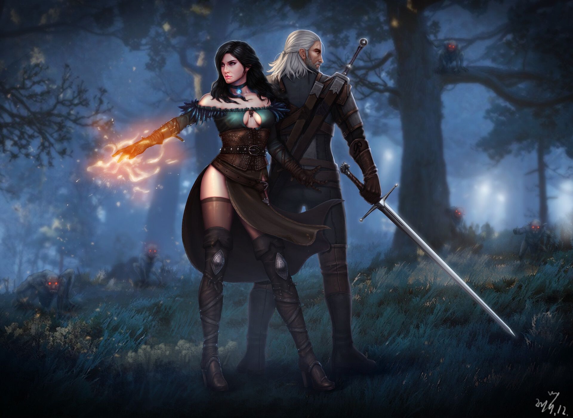 Geralt &Amp; Yennefer The Witcher Fanart Wallpapers