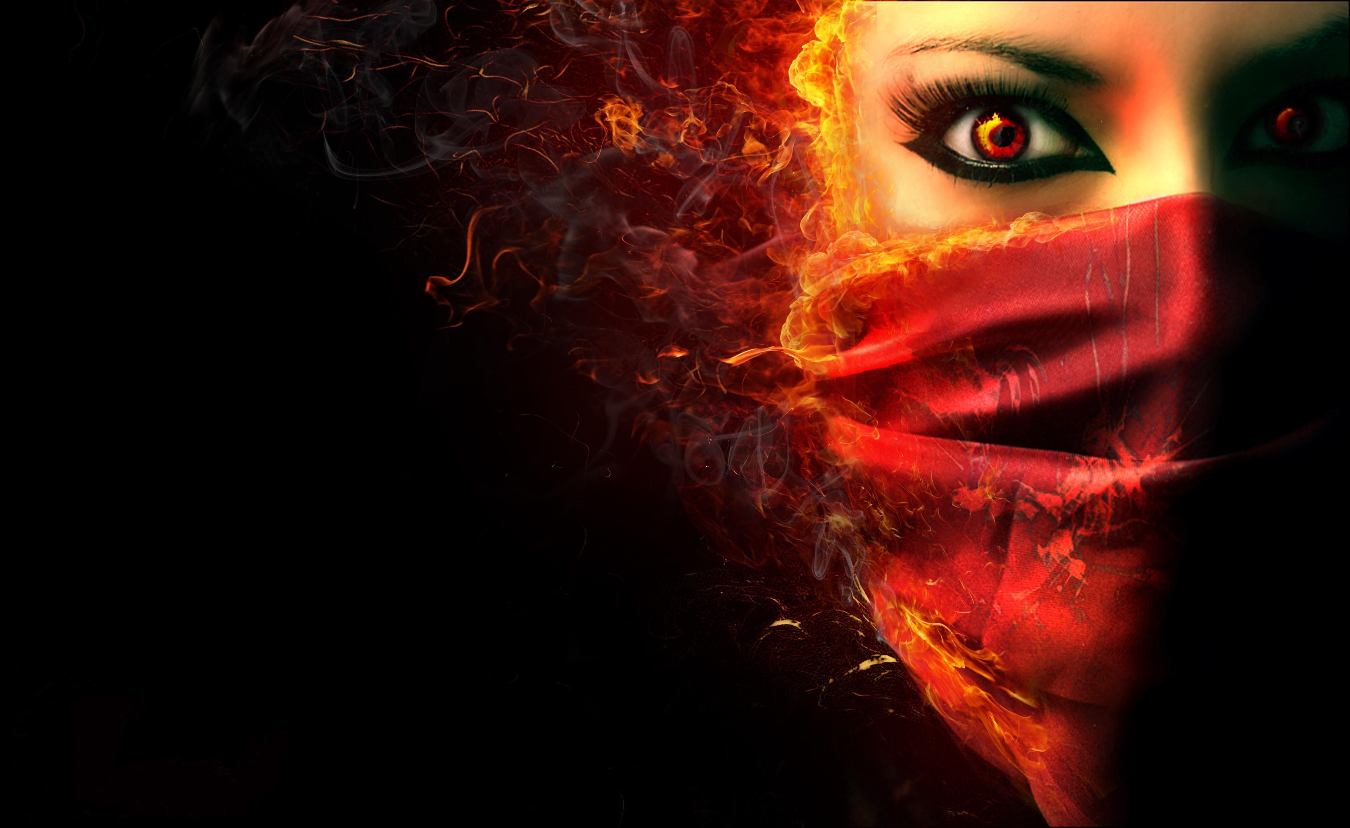 Girl In Flame Wallpapers