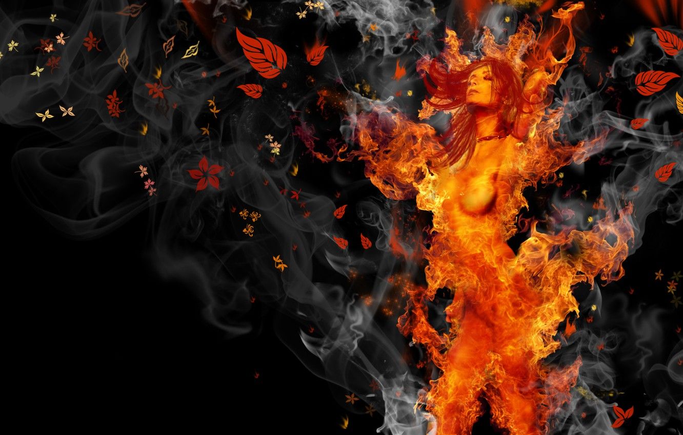 Girl In Flame Wallpapers