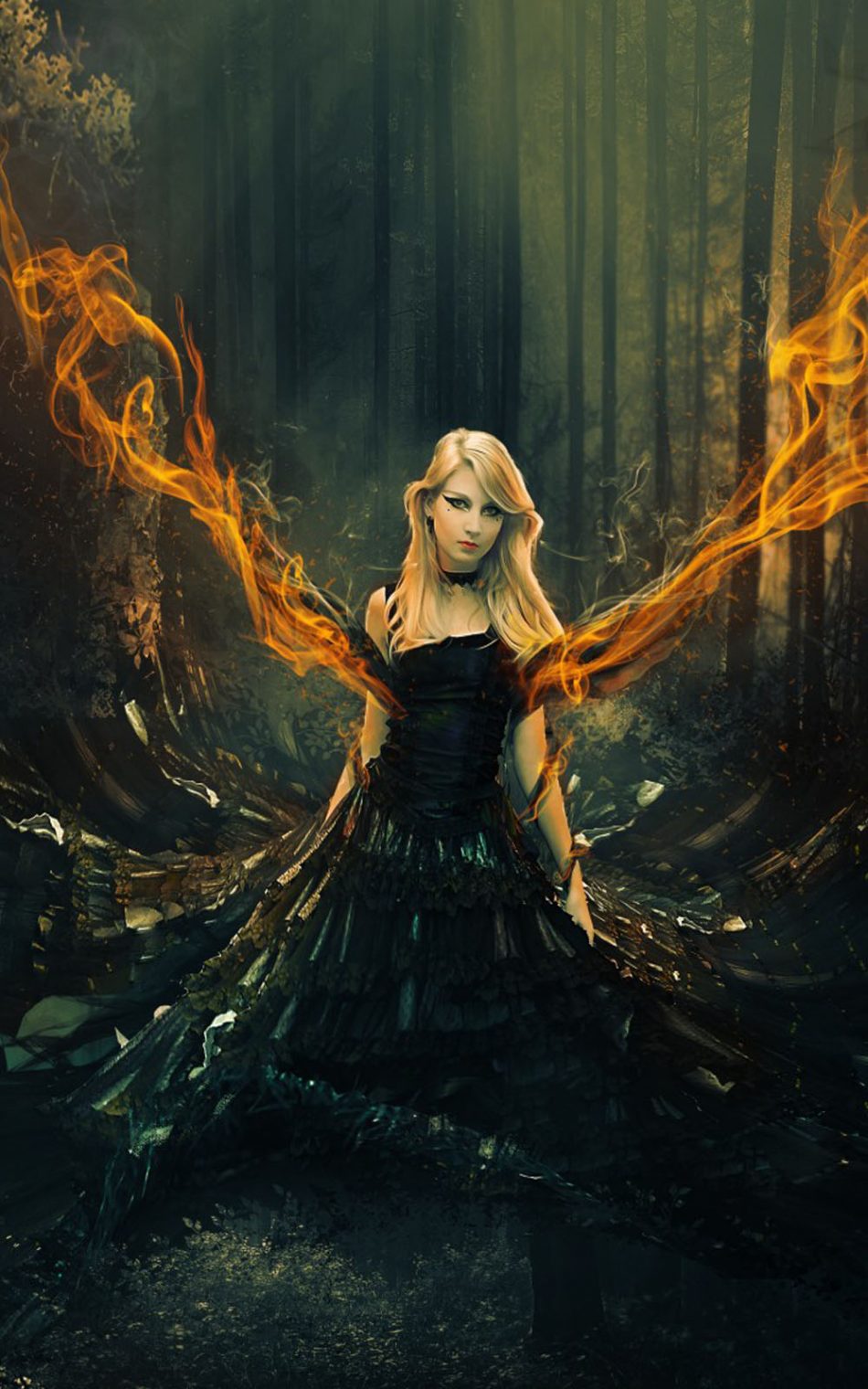 Girl In Flame Wallpapers