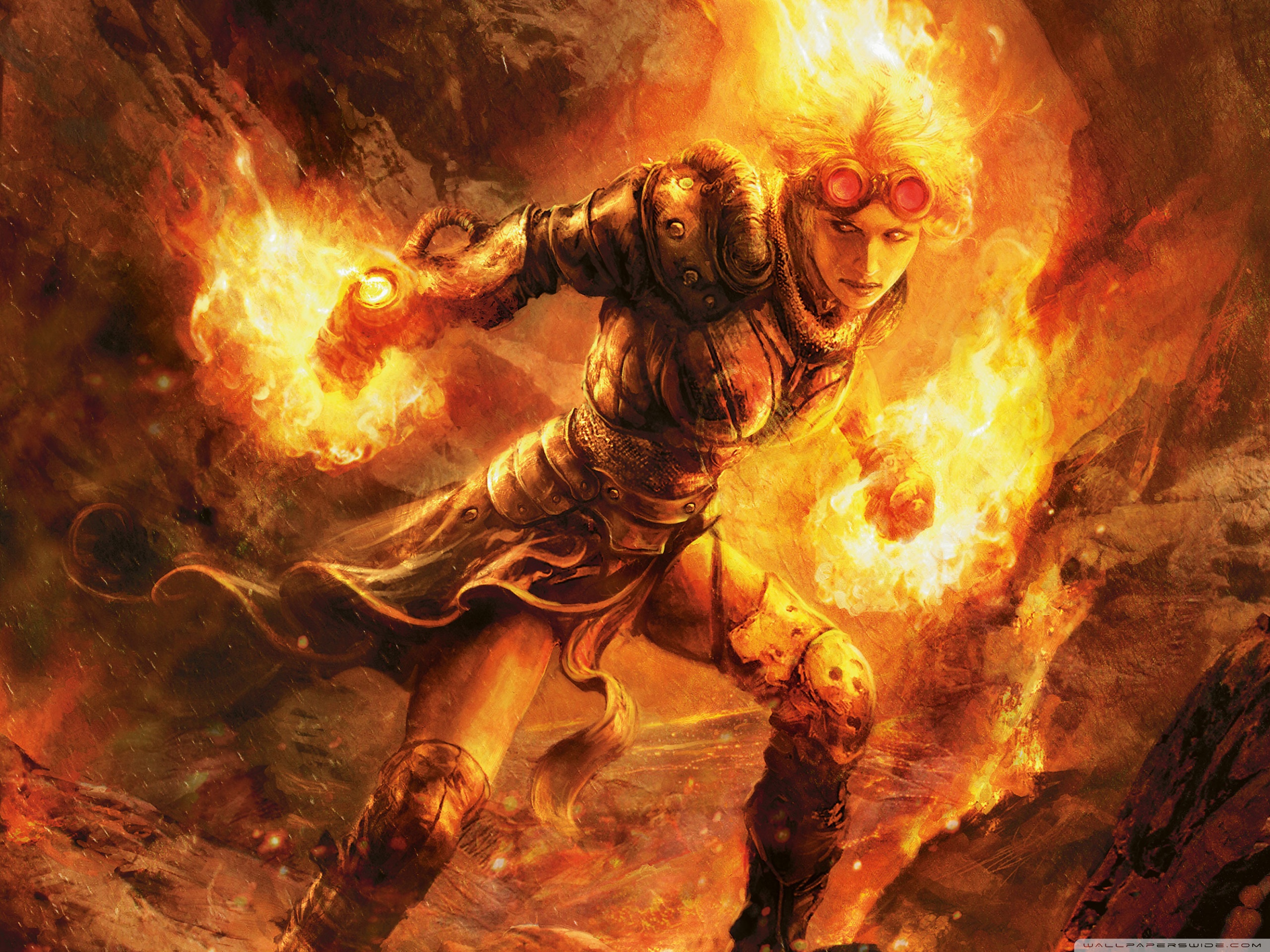 Girl In Flame Wallpapers