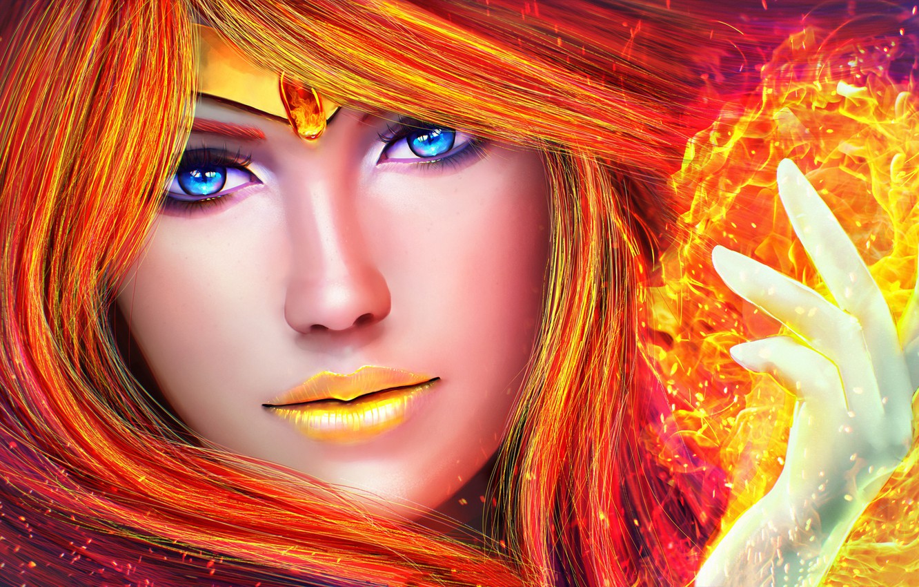 Girl In Flame Wallpapers