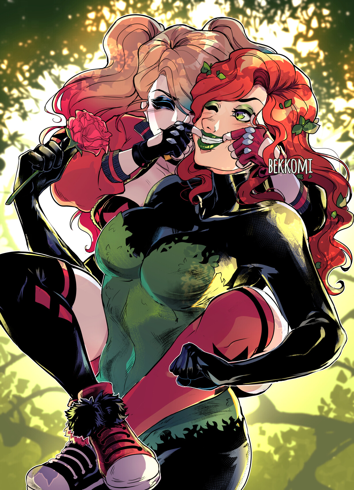 Harley Quinn Poison Ivy Artwork Wallpapers