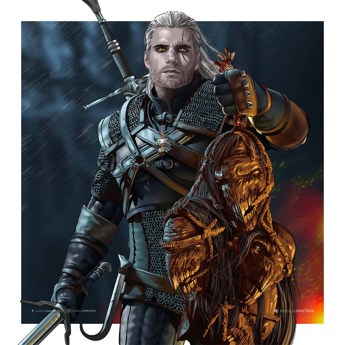 Henry Cavill As Geralt Of Rivia Fan Art Wallpapers