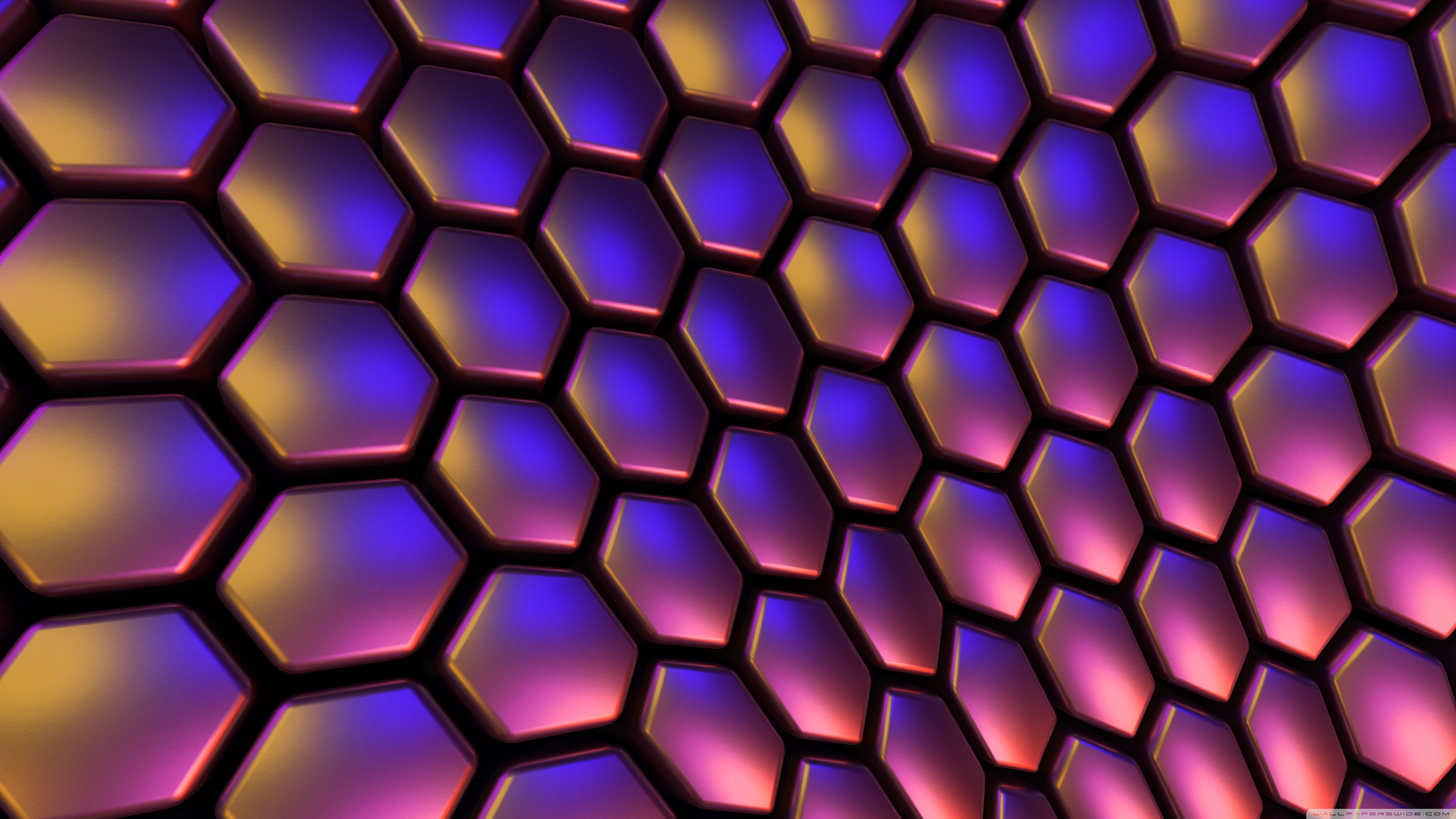 Hexagon Multiple Color 4K Wallpapers