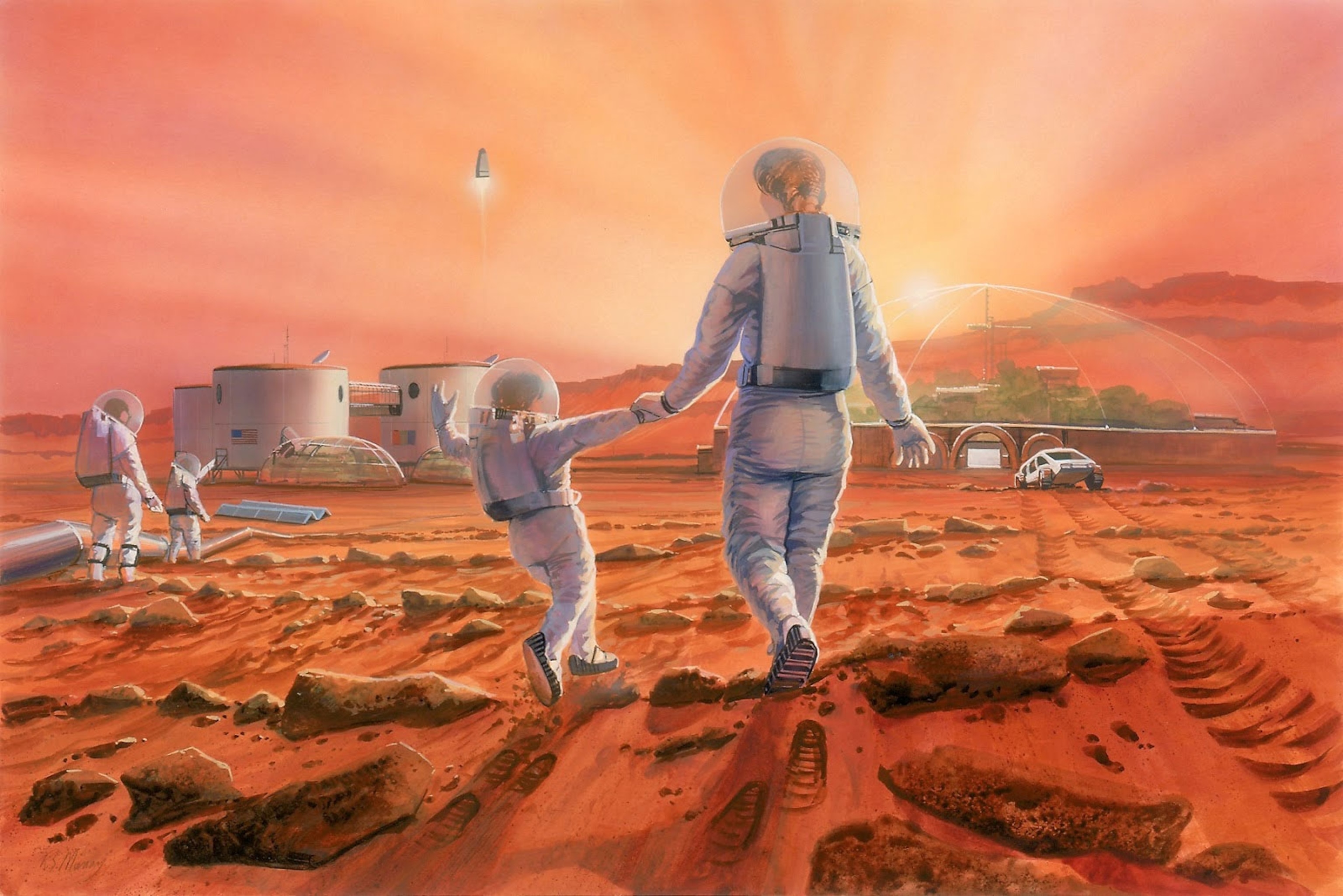 Human Surviving In Mars Artwork Wallpapers