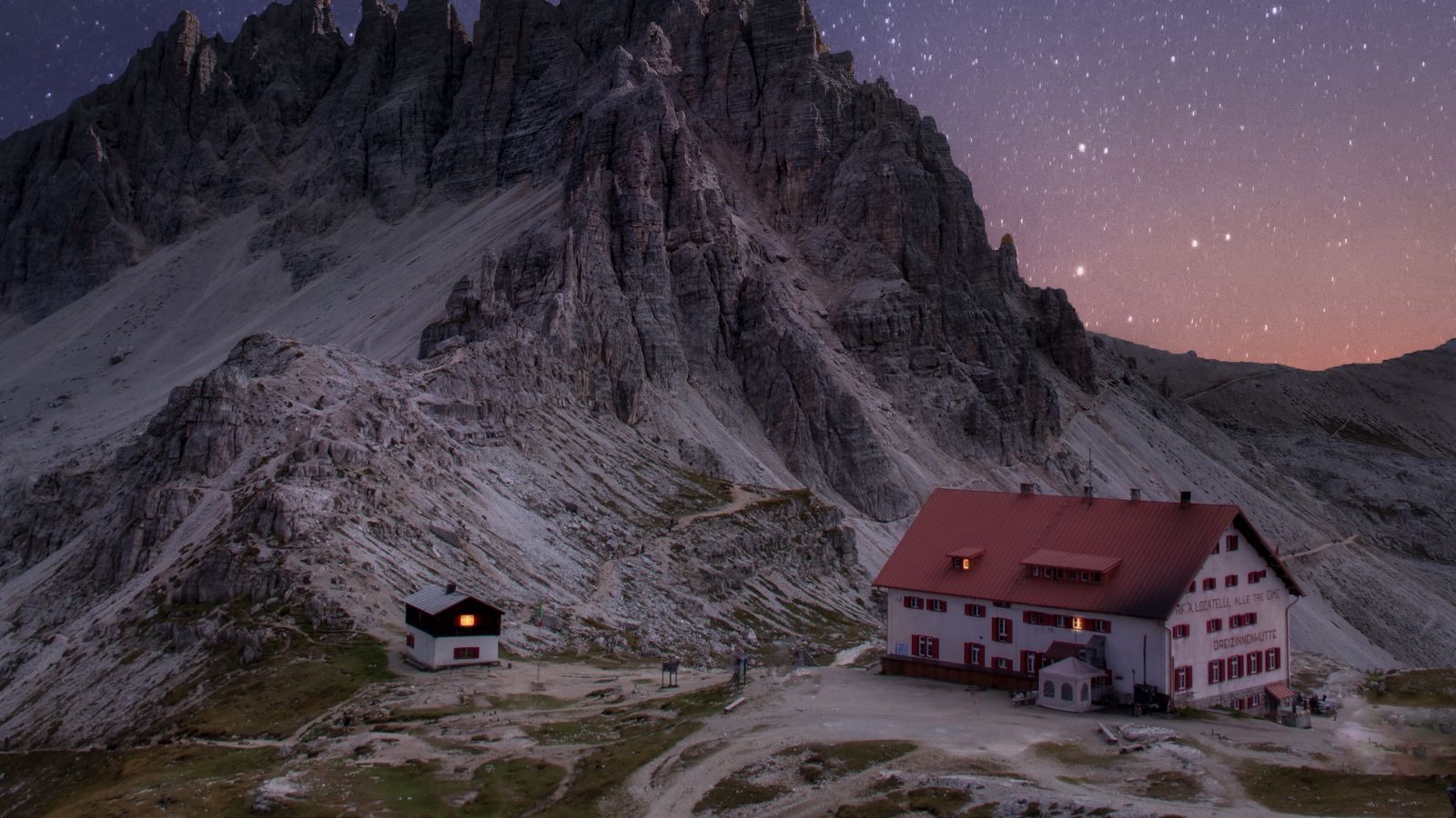 Hut House And Starry Night Wallpapers