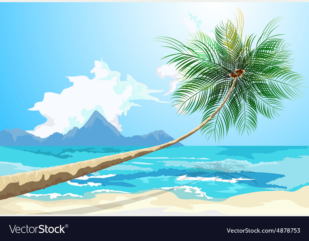 Island Beach Vector Art Wallpapers