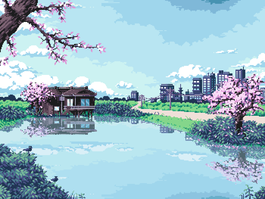 Japanese Castle Pixel Art Wallpapers