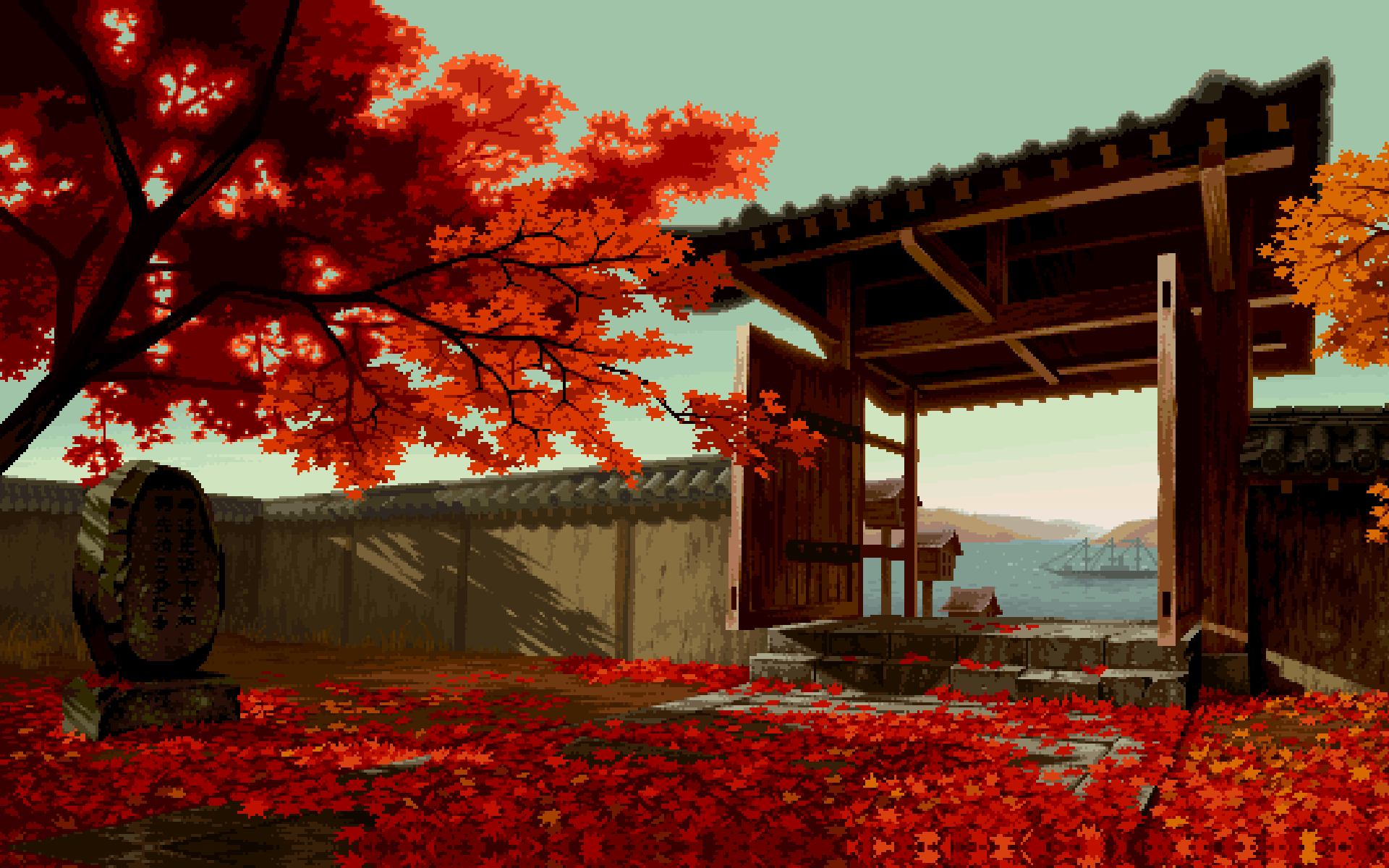 Japanese Castle Pixel Art Wallpapers