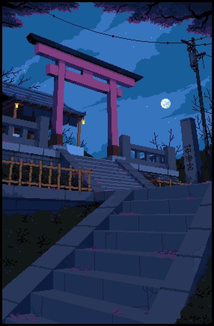 Japanese Castle Pixel Art Wallpapers