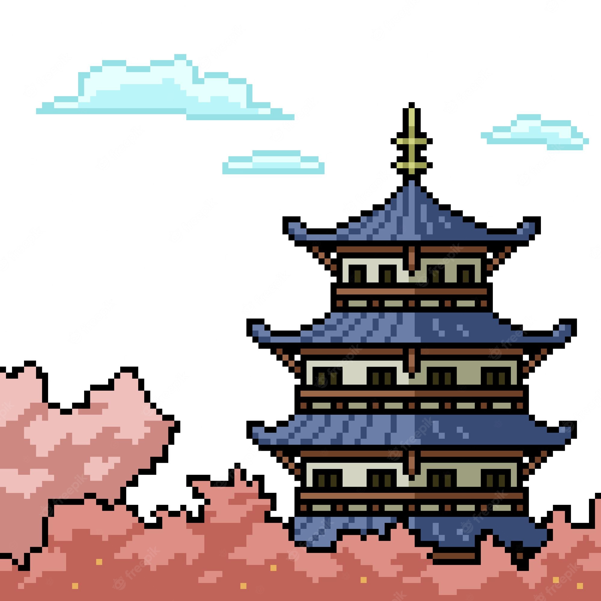 Japanese Castle Pixel Art Wallpapers