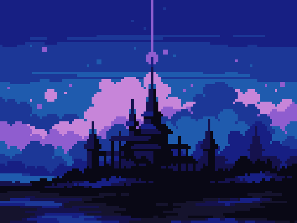 Japanese Castle Pixel Art Wallpapers