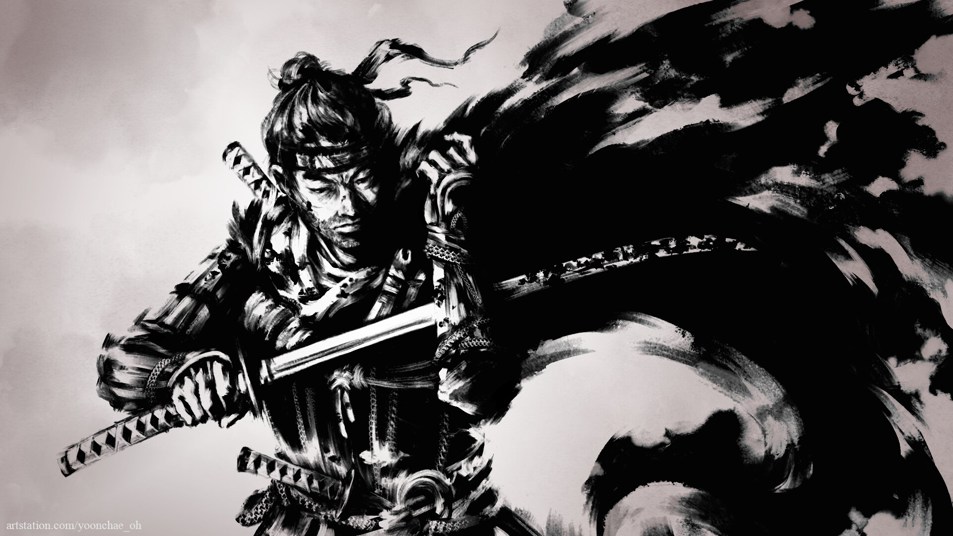 Jin Sakai Ghost Of Tsushima Drawing Wallpapers