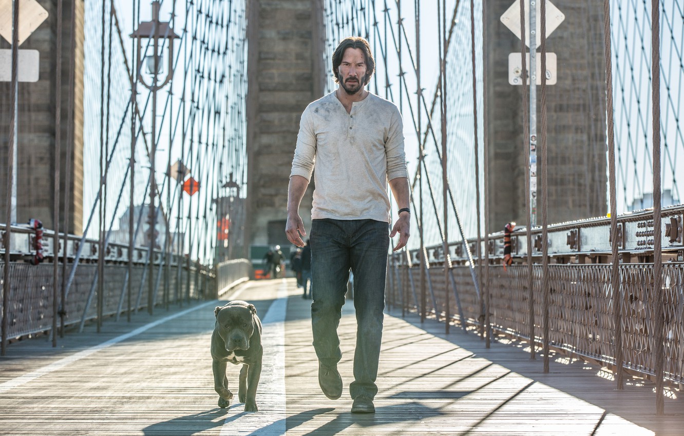 John Wick As Keanu Reeves And Dog Wallpapers