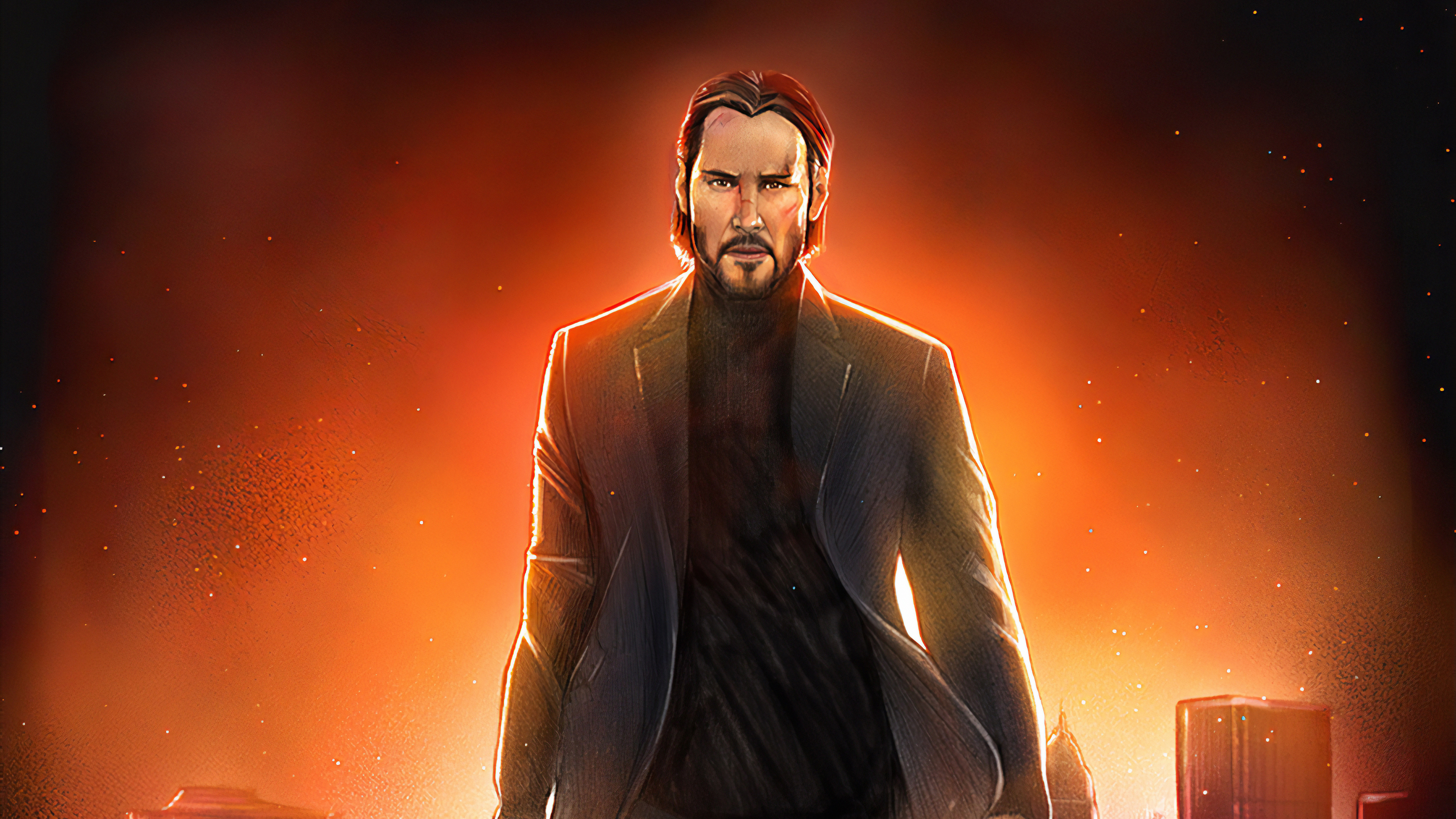 John Wick As Keanu Reeves And Dog Wallpapers