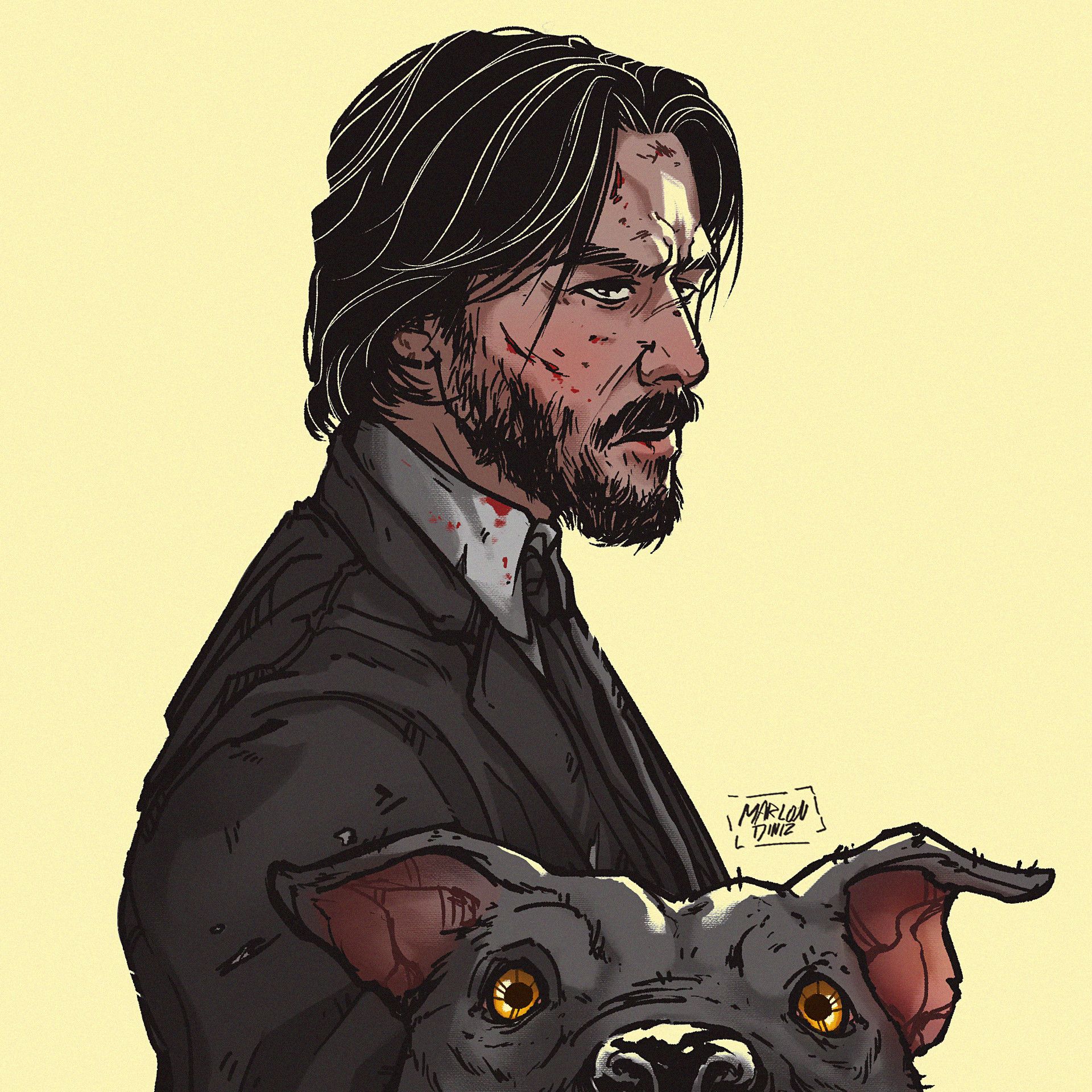 John Wick As Keanu Reeves And Dog Wallpapers