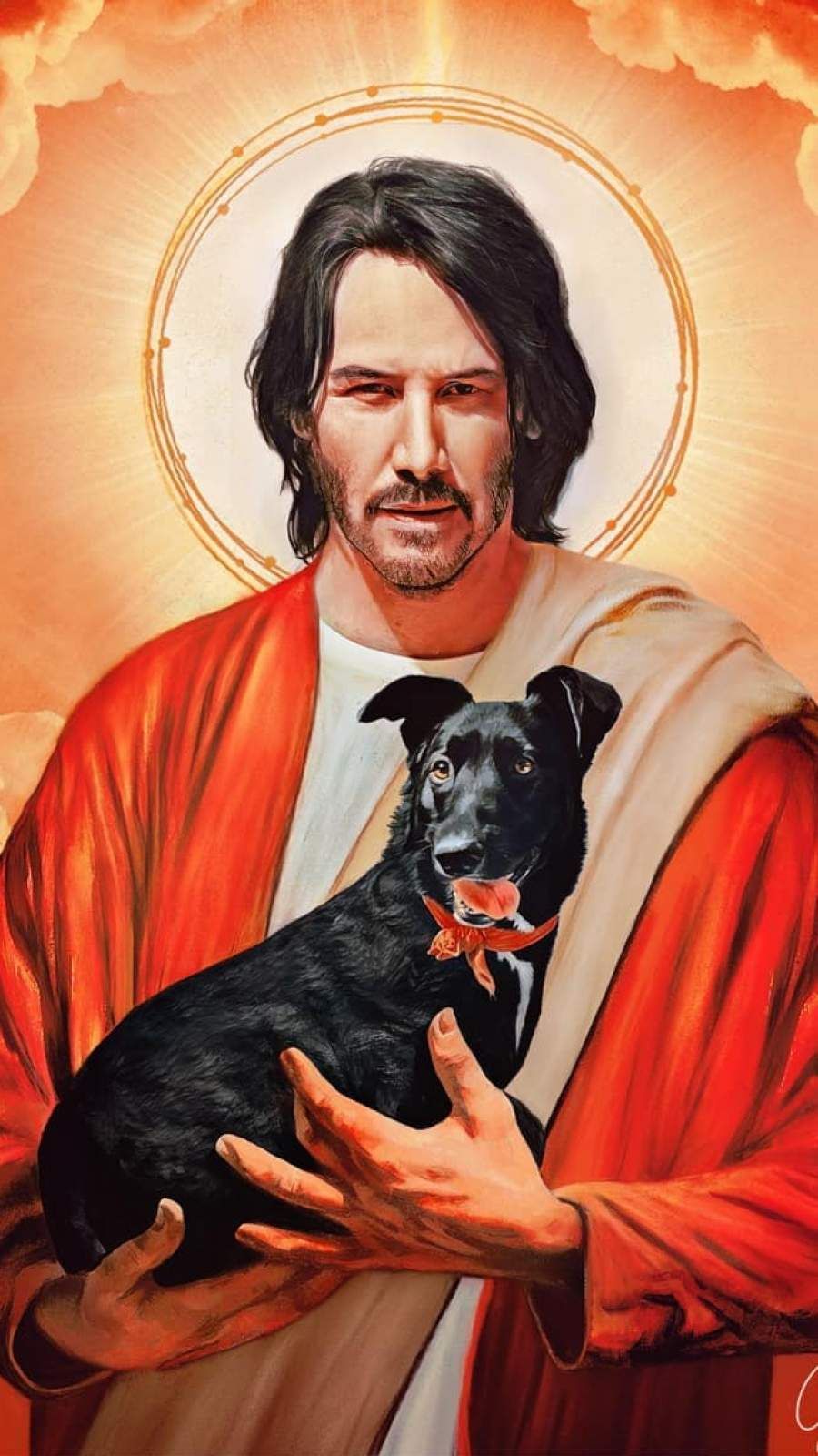 John Wick As Keanu Reeves And Dog Wallpapers