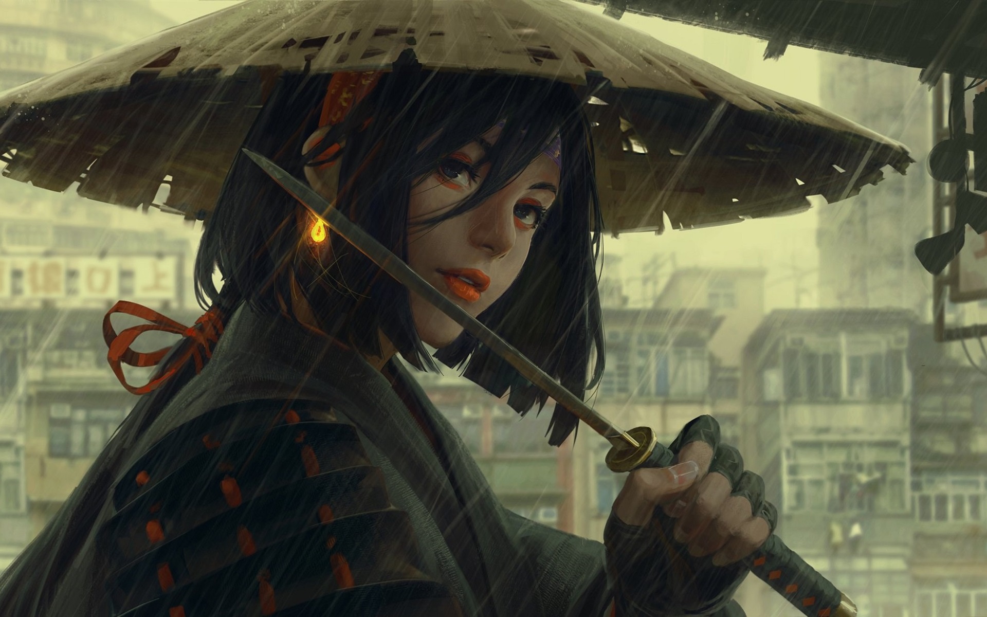 Katana Women Art Wallpapers