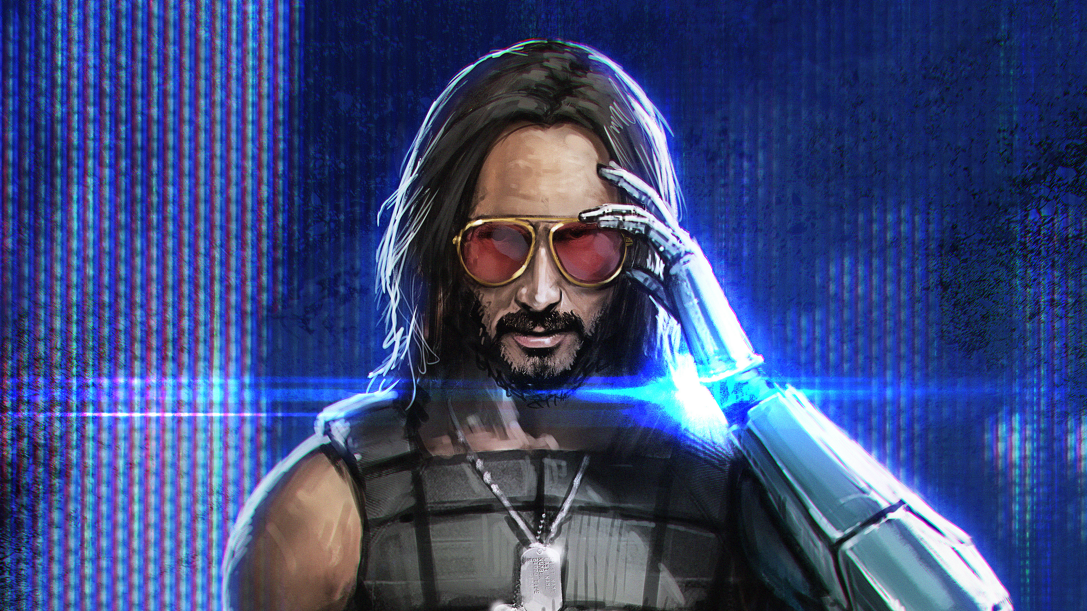 Keanu Reeves Cyberpunk 2077 Retro Art Wallpapers