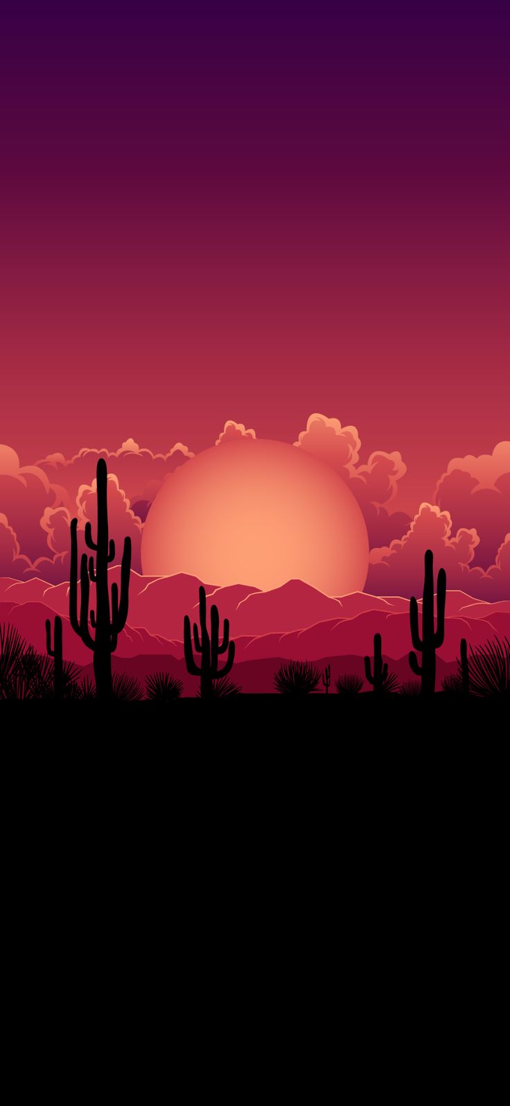 Minimalist Desert At Sunset Wallpapers