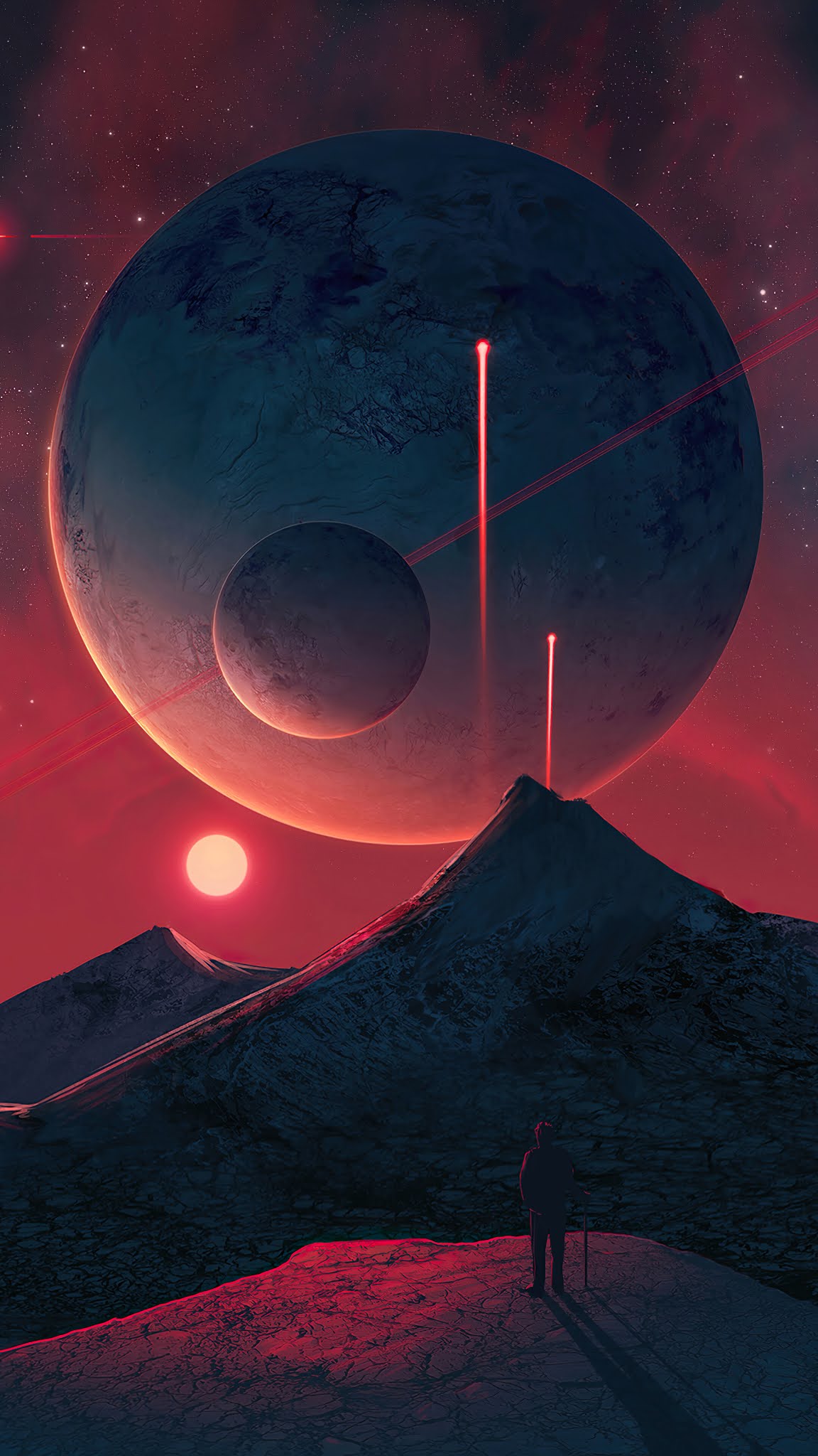 Moon Sci Fi Landscape 4K Digital Art Wallpapers