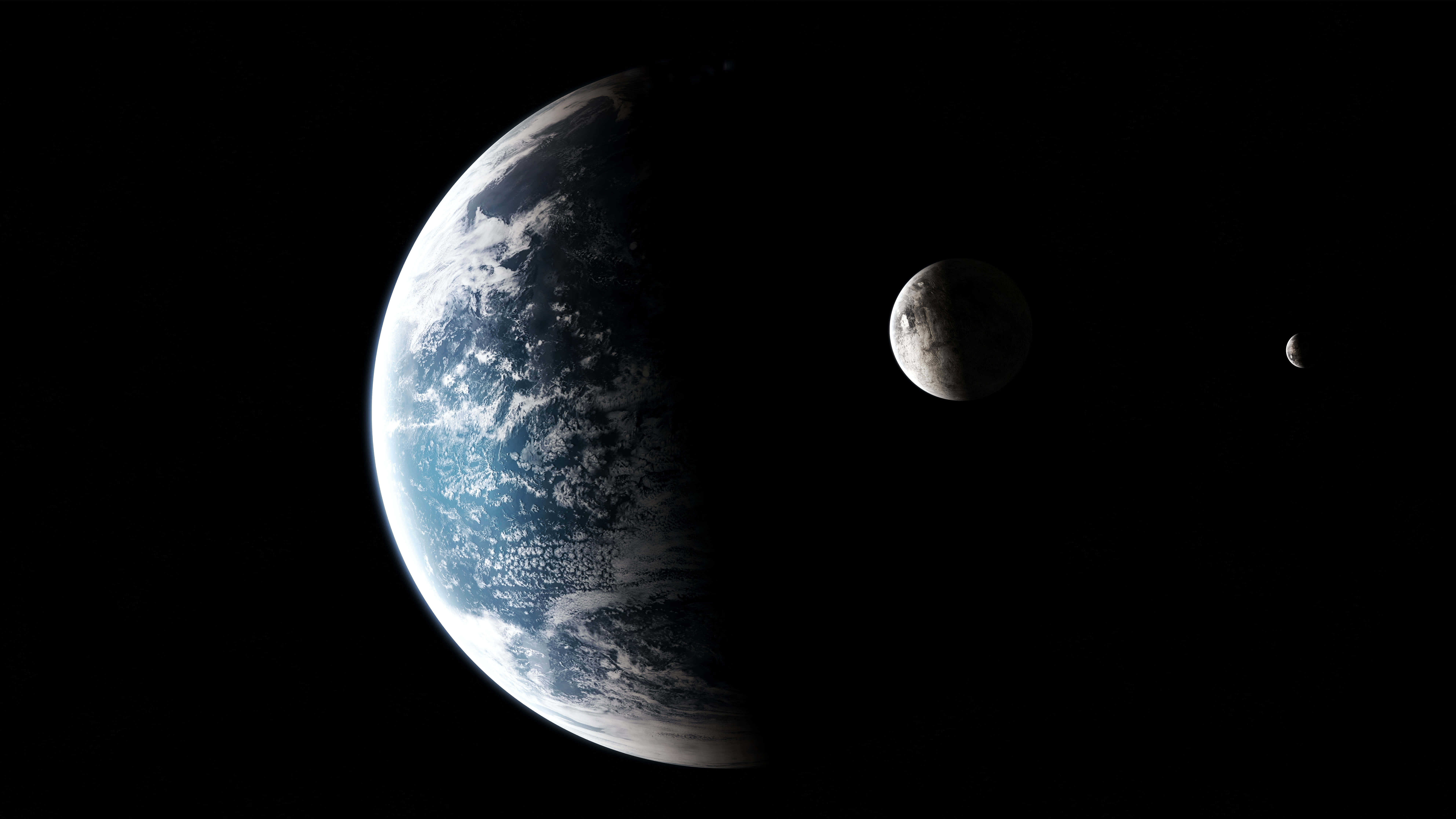 Moon To Earth 4K Art Wallpapers