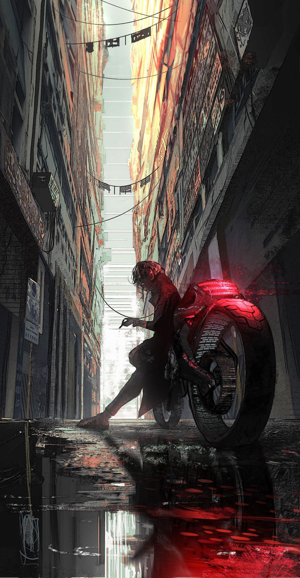 Motorcycle Cyberpunk Girl Wallpapers