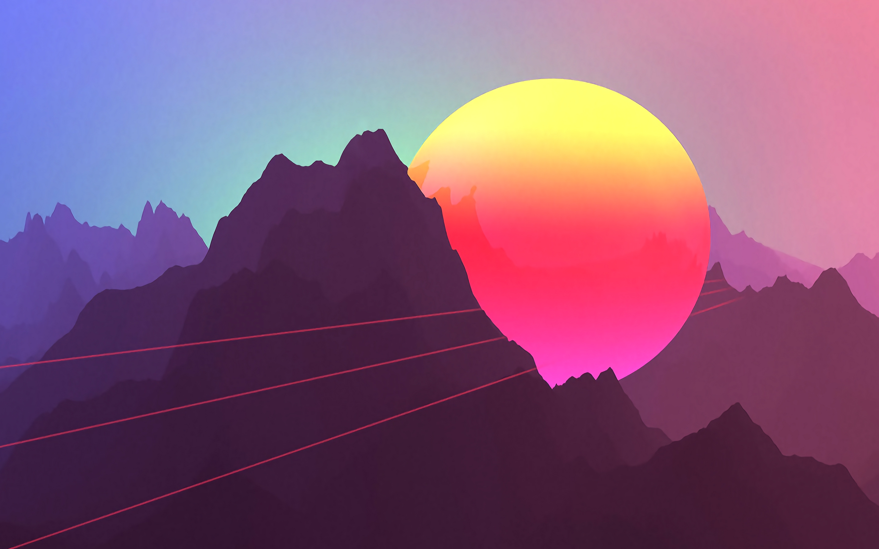 Mountain Sunset Digi Art Wallpapers