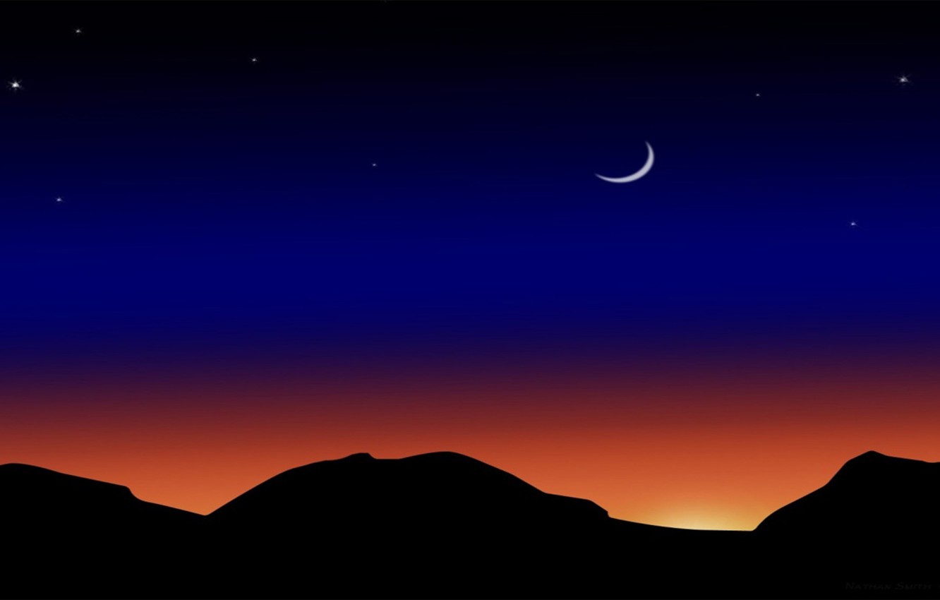 Mountains Moon Vector Landscape Wallpapers