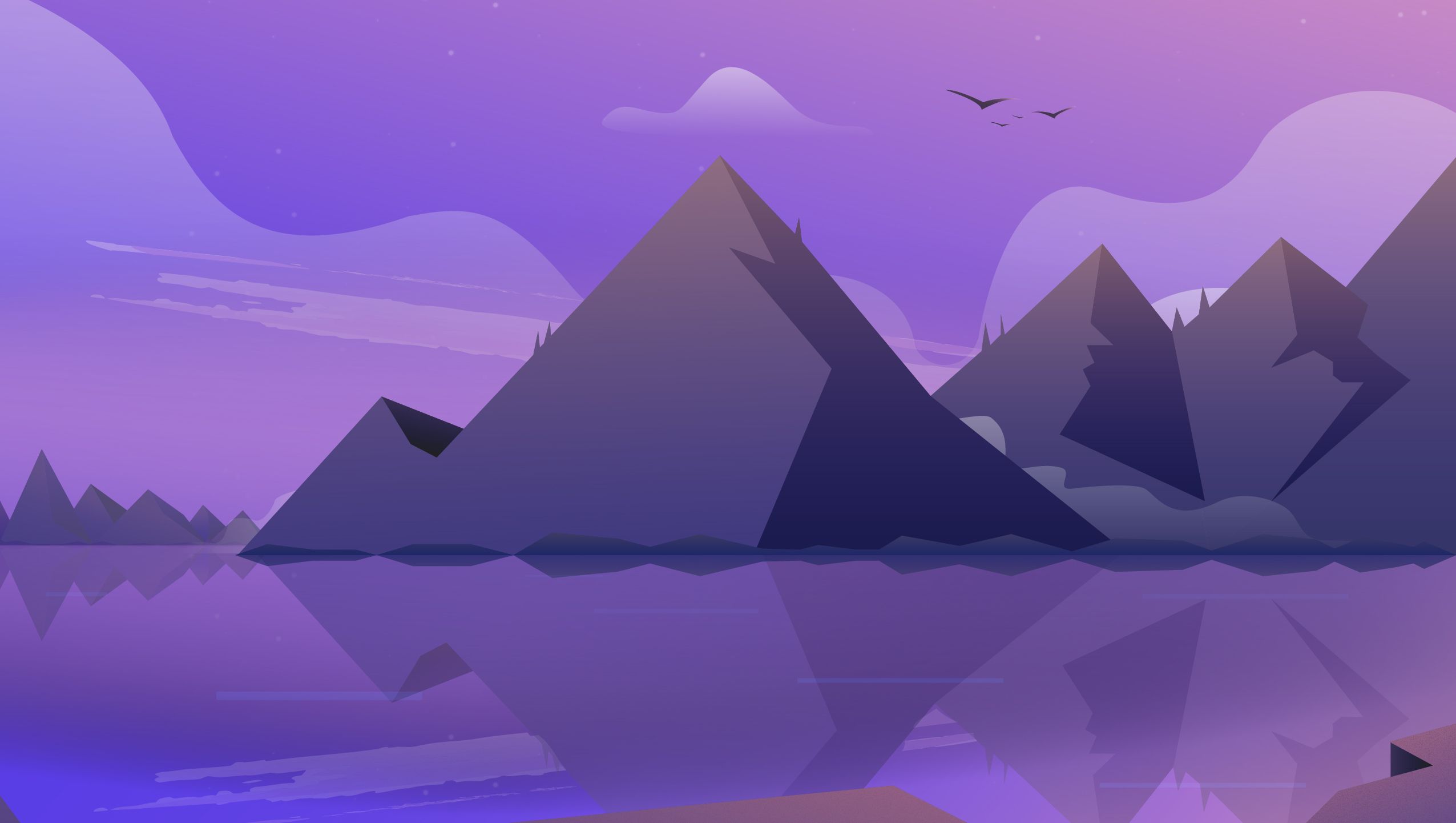 Mountains Moon Vector Landscape Wallpapers