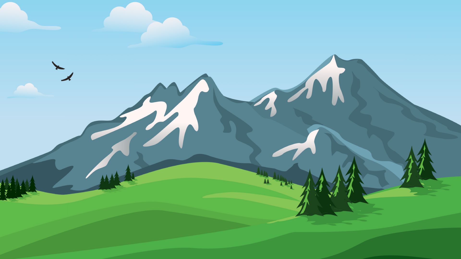 Mountains Moon Vector Landscape Wallpapers