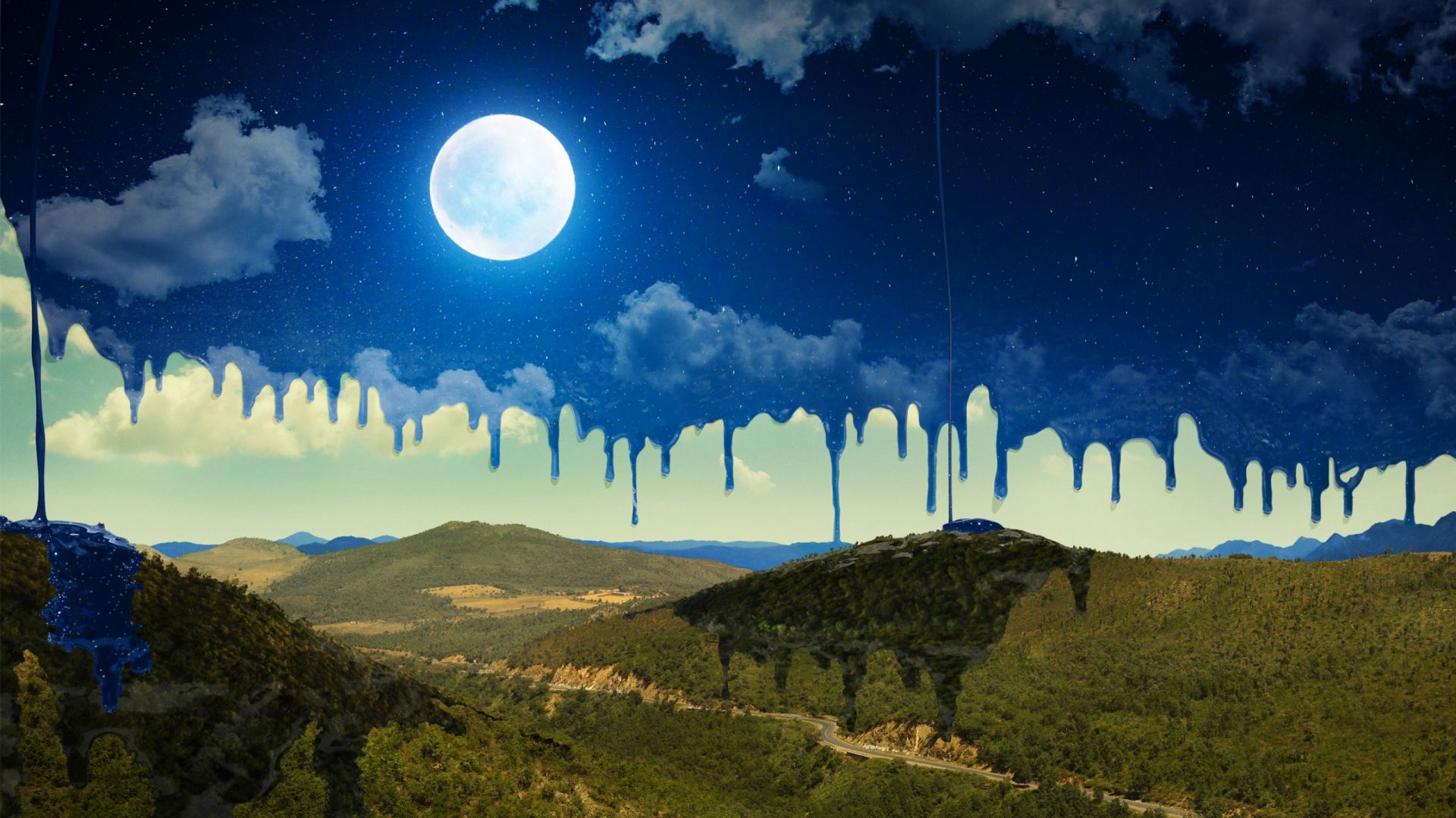 Mountains Moon Vector Landscape Wallpapers