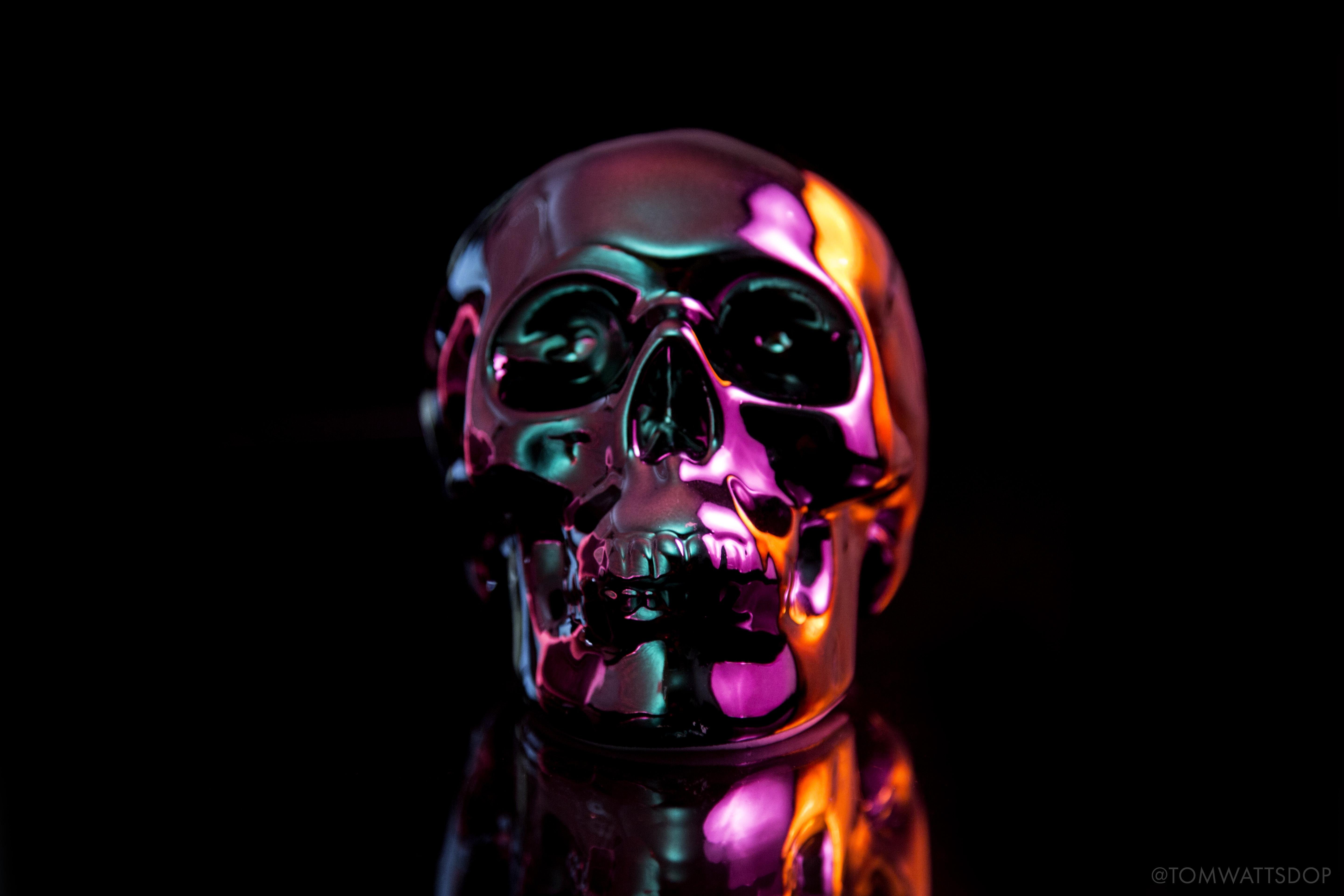 Neon Dark Skull 4K Wallpapers