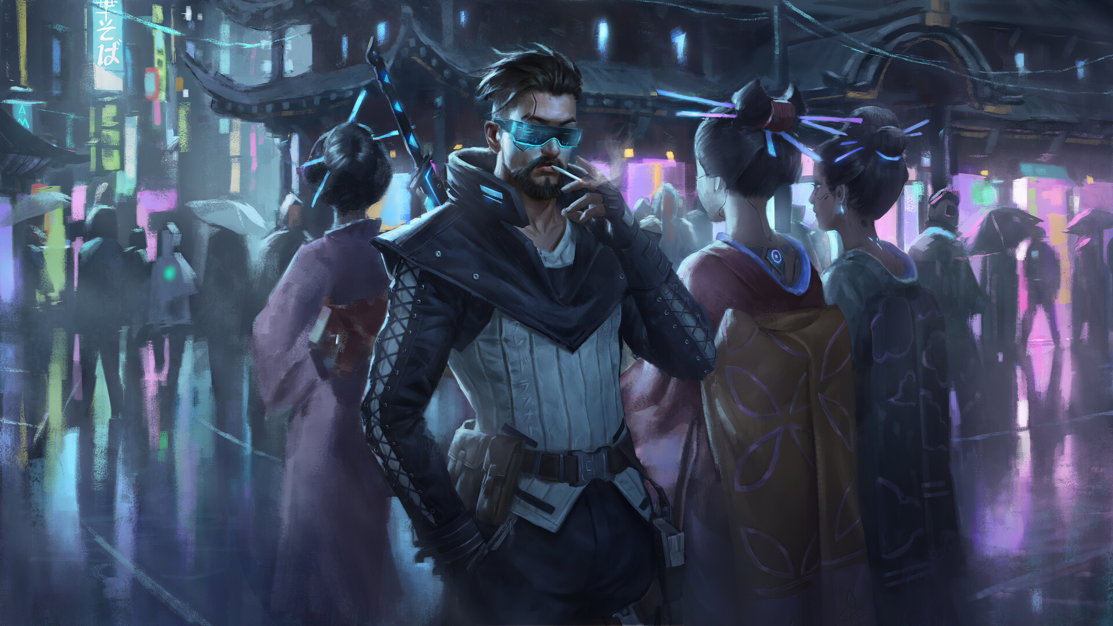 Neon Future Cyberpunk Male Wallpapers