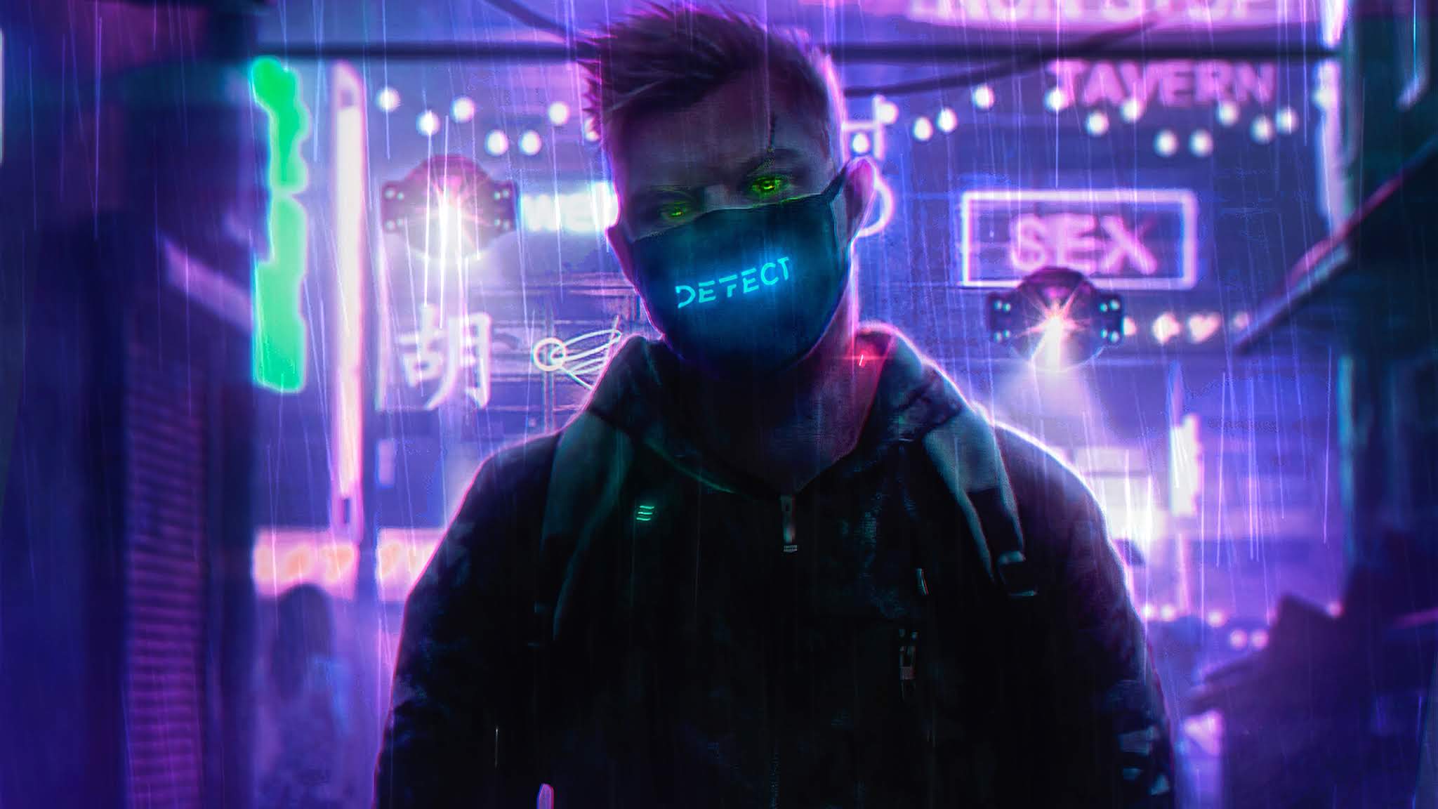 Neon Future Cyberpunk Male Wallpapers