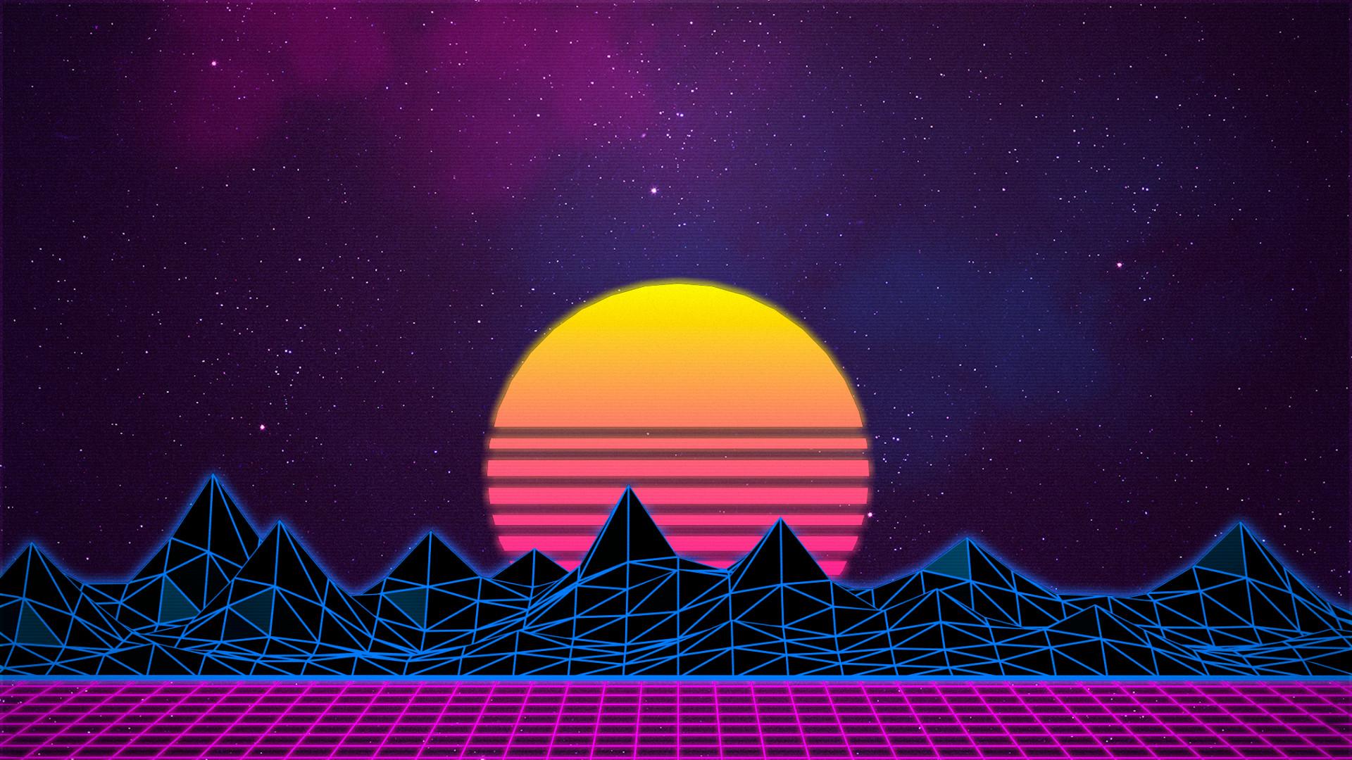 Neon Retro Planets Wallpapers