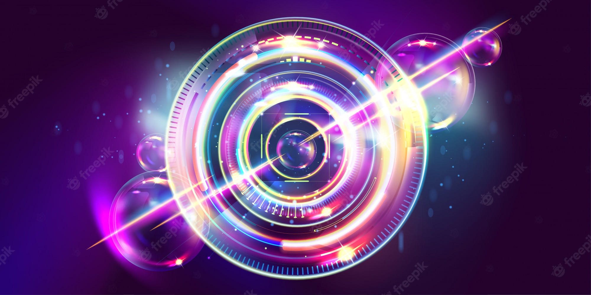 Neon Retro Planets Wallpapers