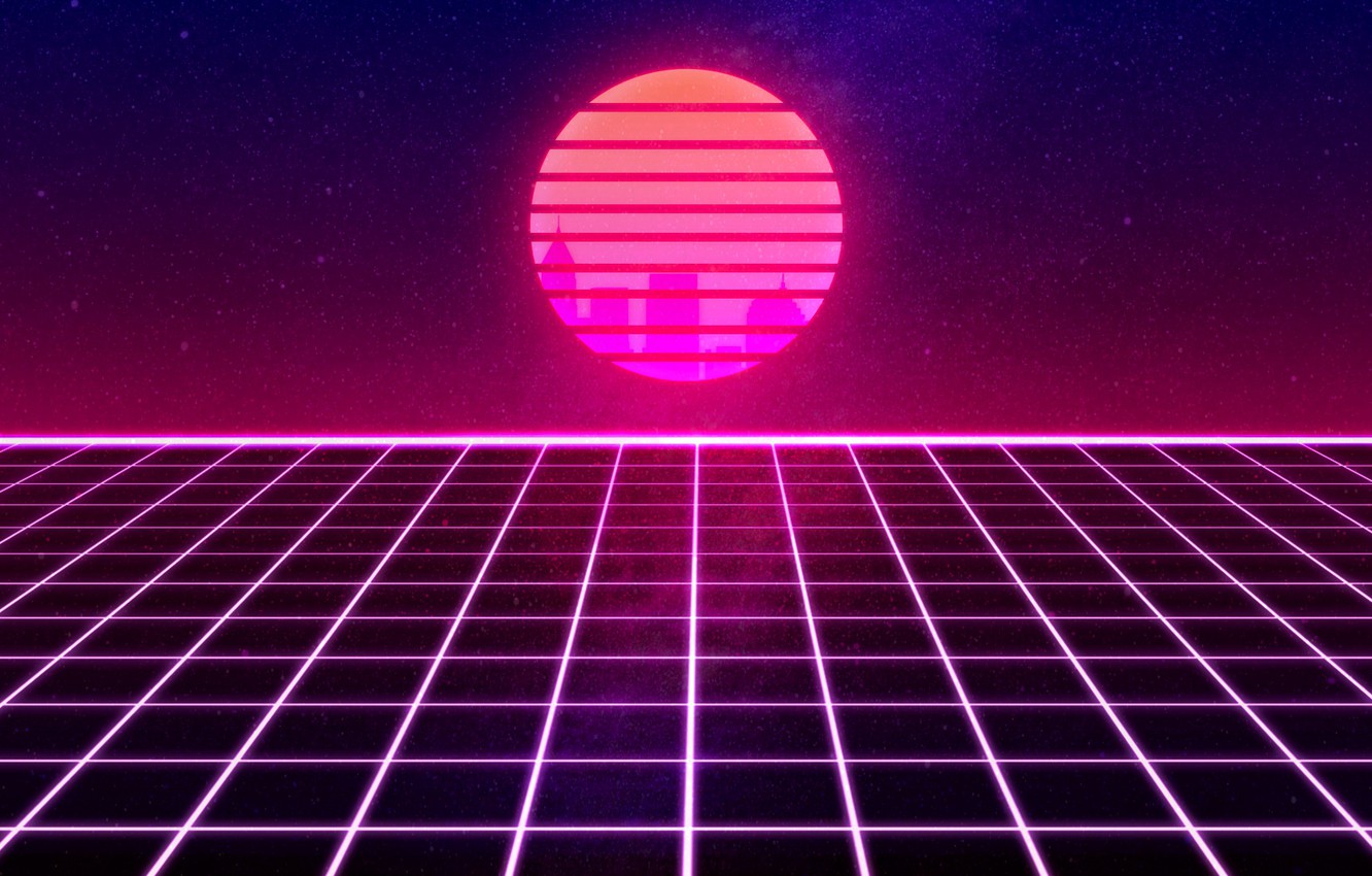 Neon Retro Planets Wallpapers