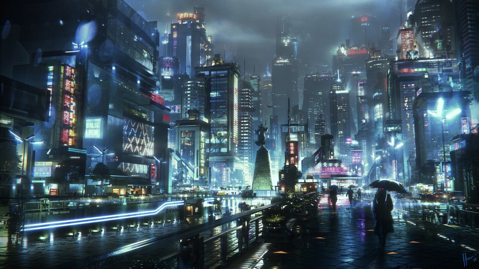 Neon Wave Futuristic City Wallpapers