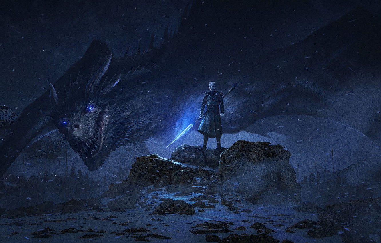 Night King Dragon Art Wallpapers