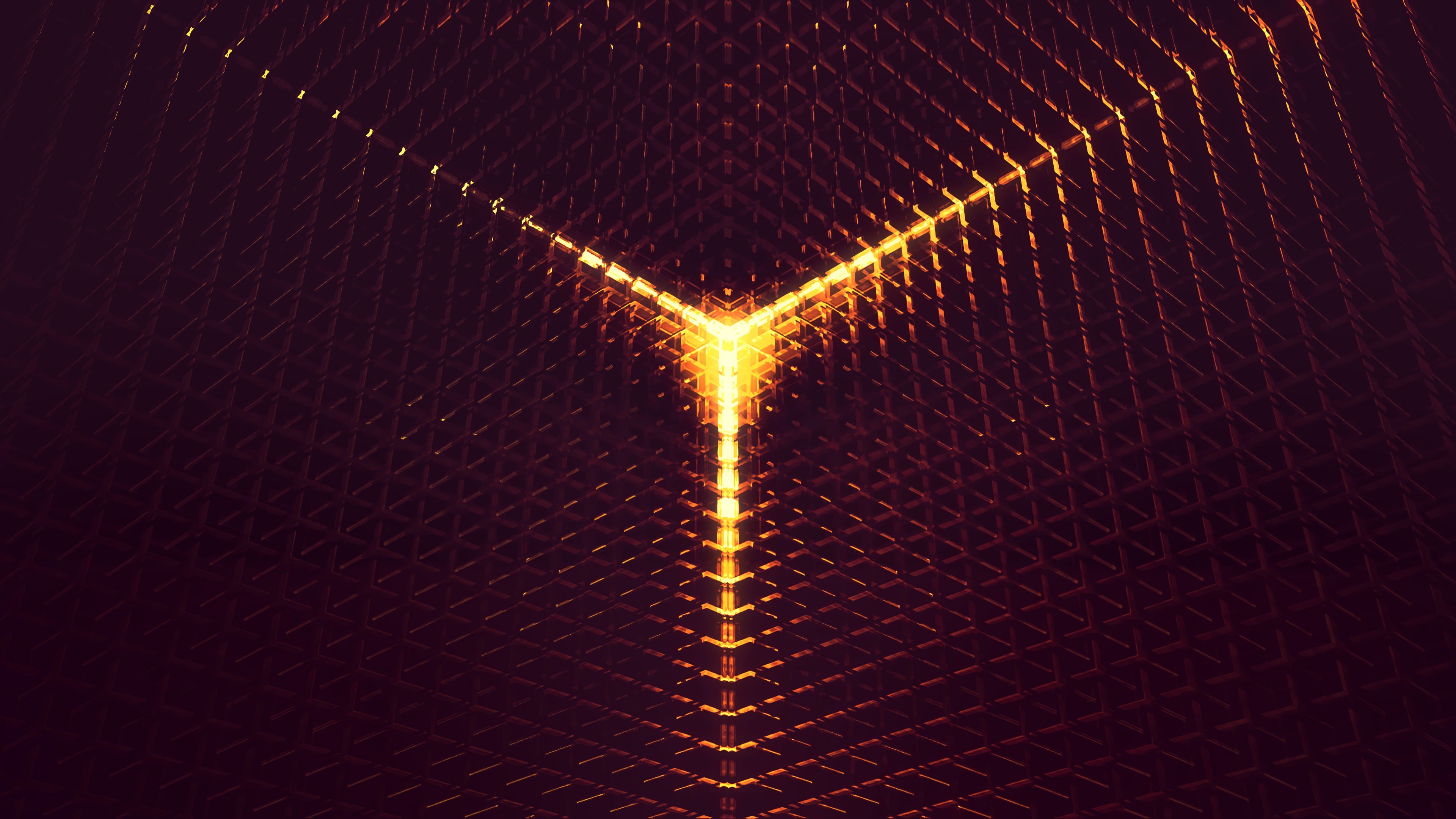 Orange Color Digital Pattern Wallpapers