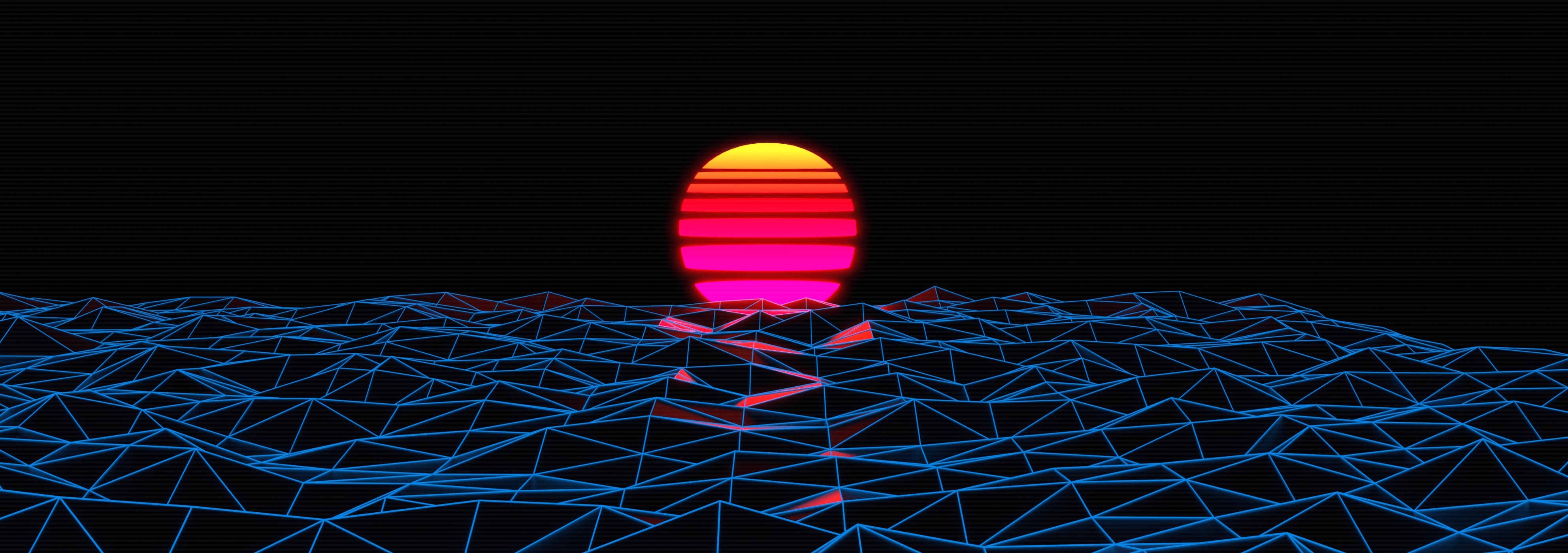 Outrun Pixel Sunset Wallpapers