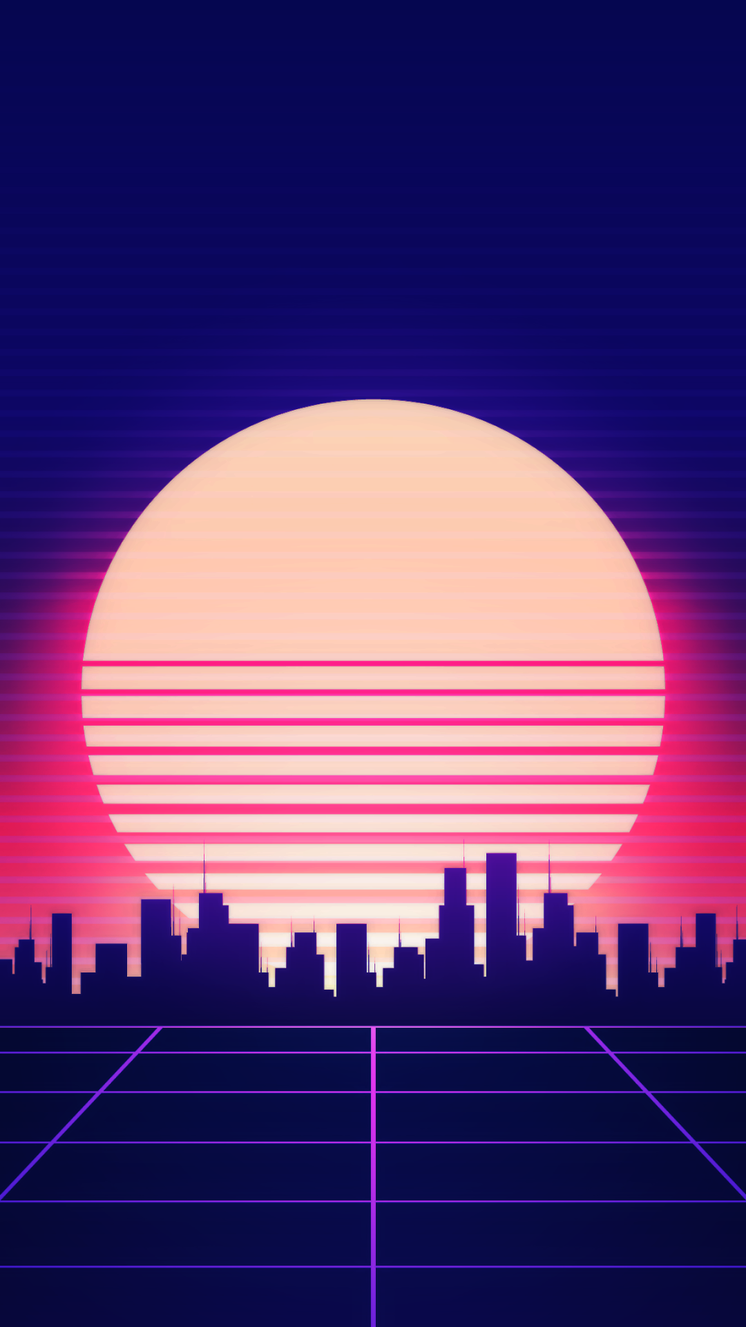 Outrun Pixel Sunset Wallpapers